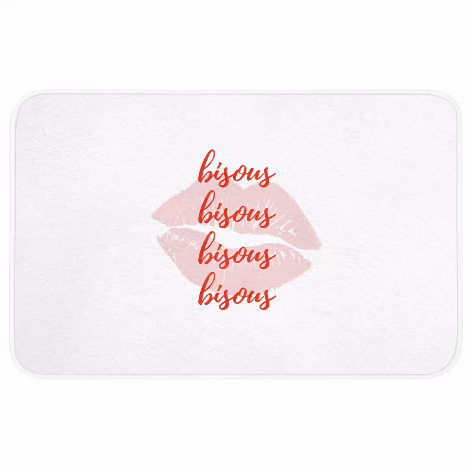 Bisous - Lip - Wit - Rood Badmat middel -3d