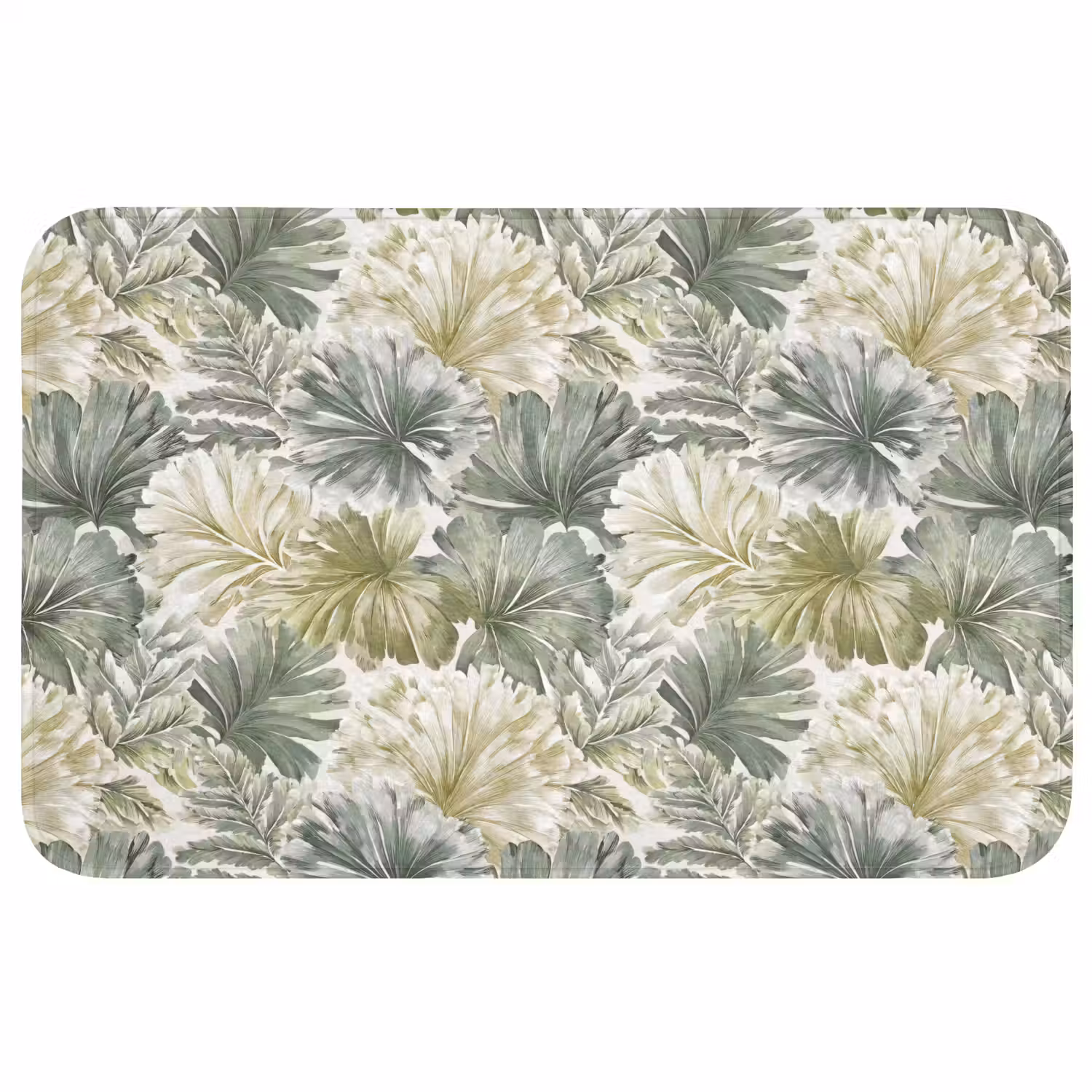 Bladeren - Botanisch - Groen Badmat middel 997 -3d