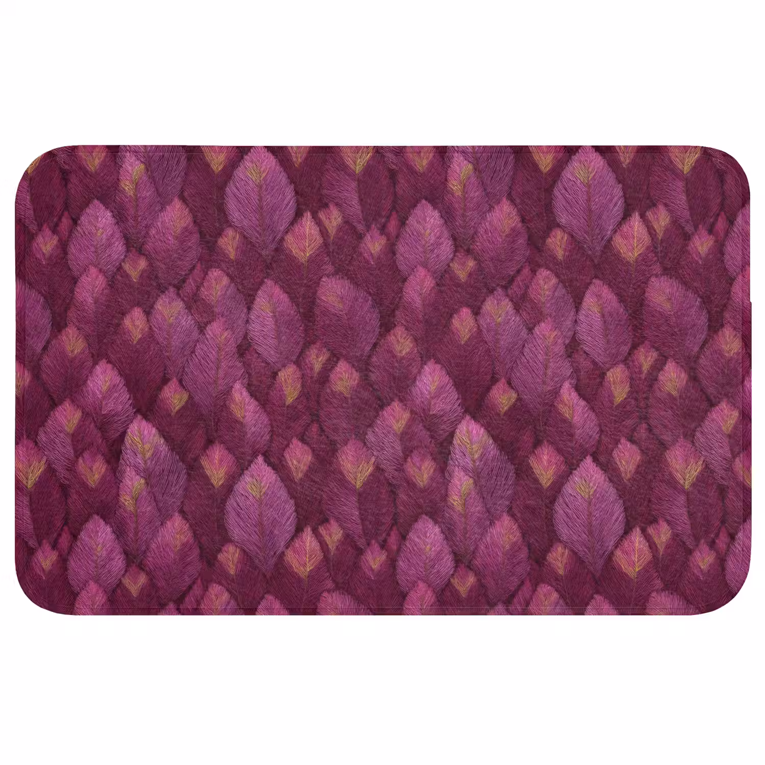 Bladeren - Patroon - Burgundy Badmat middel 997 -3d