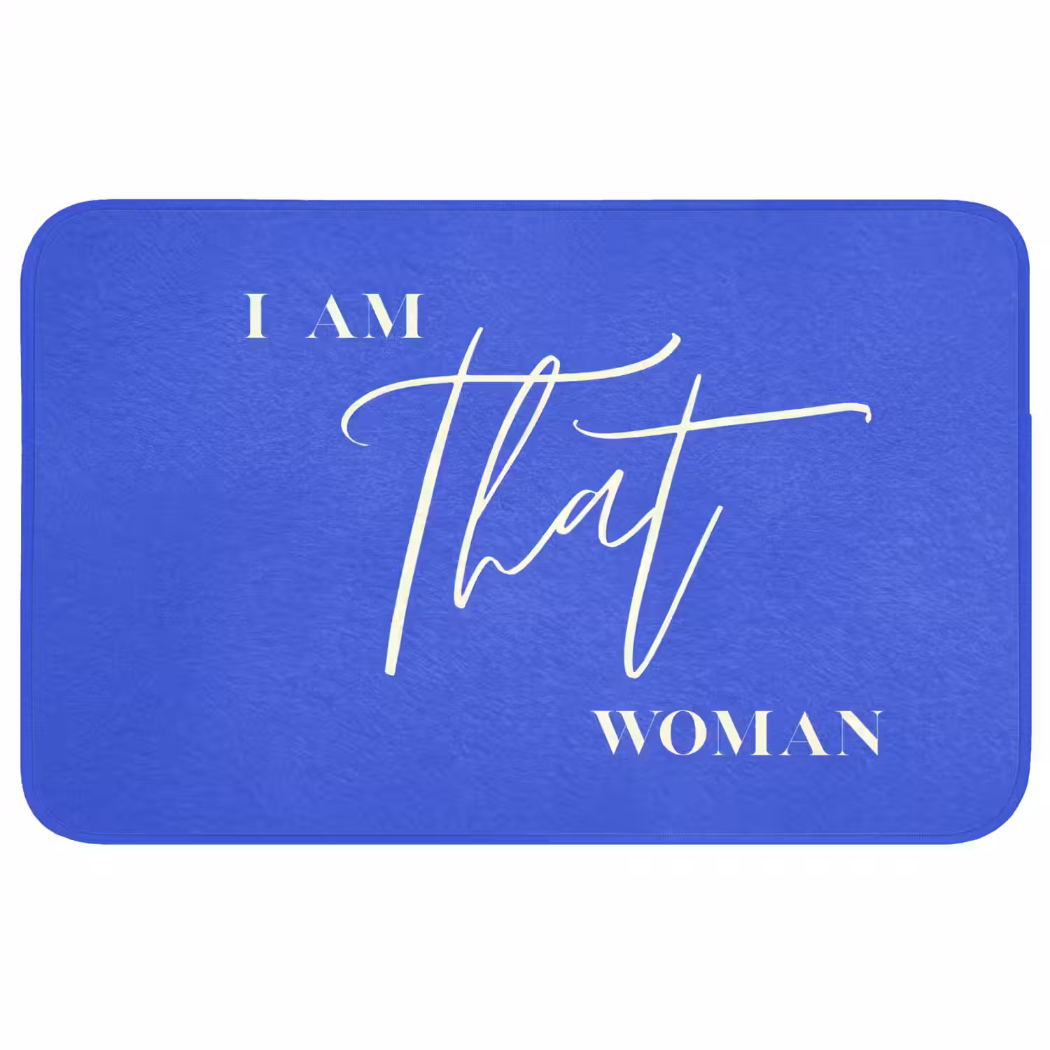 Blauw - I am that woman - Sierlijk - Minimalistisch Badmat middel -3d