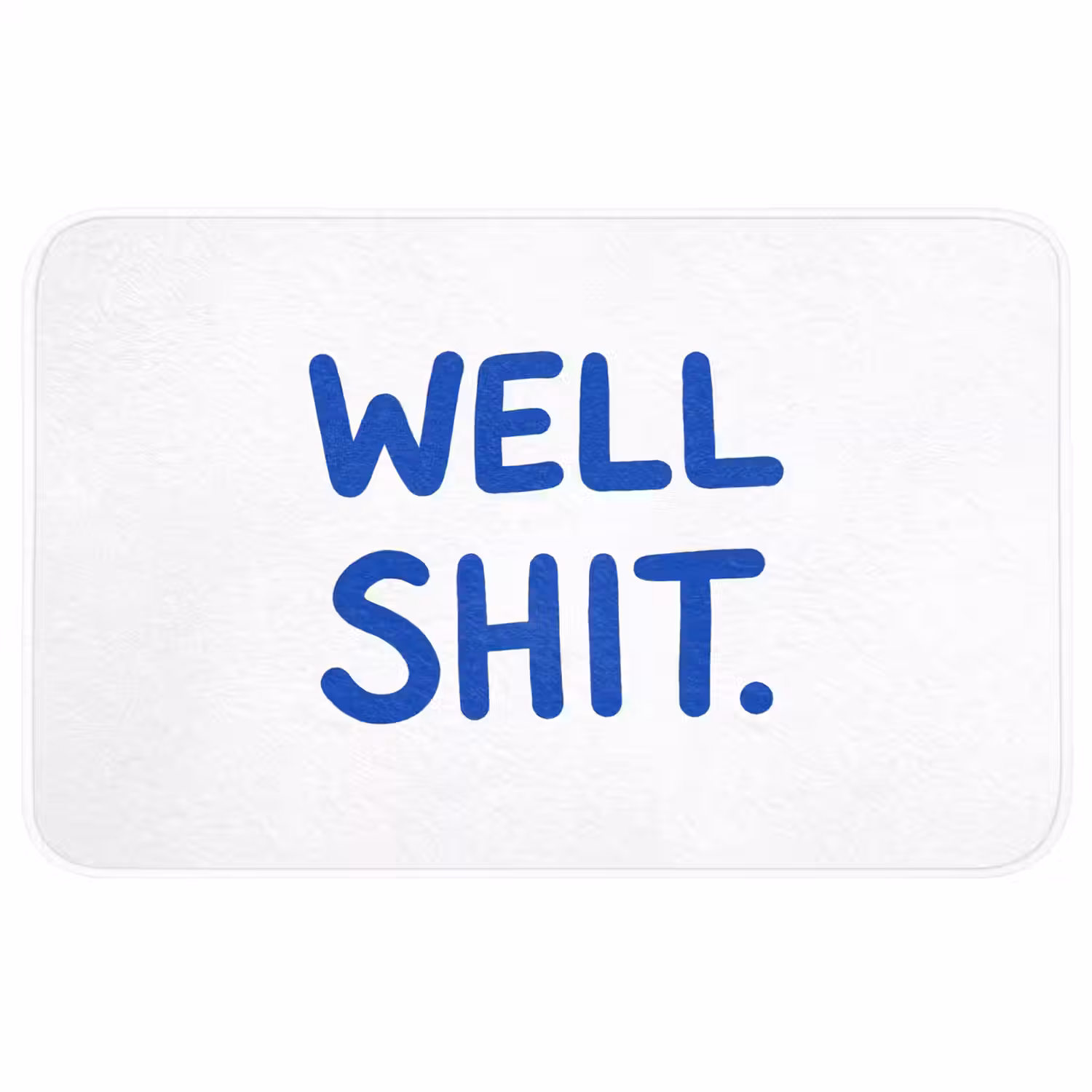 Blauw - Quote - Wit Badmat middel -3d