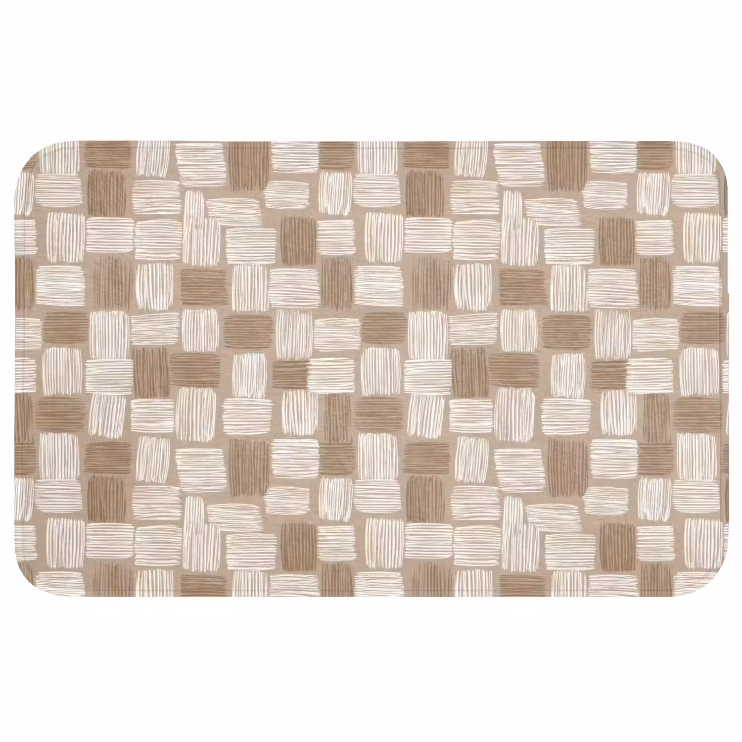 Blok - Patroon - Bruin Badmat middel 997 -3d