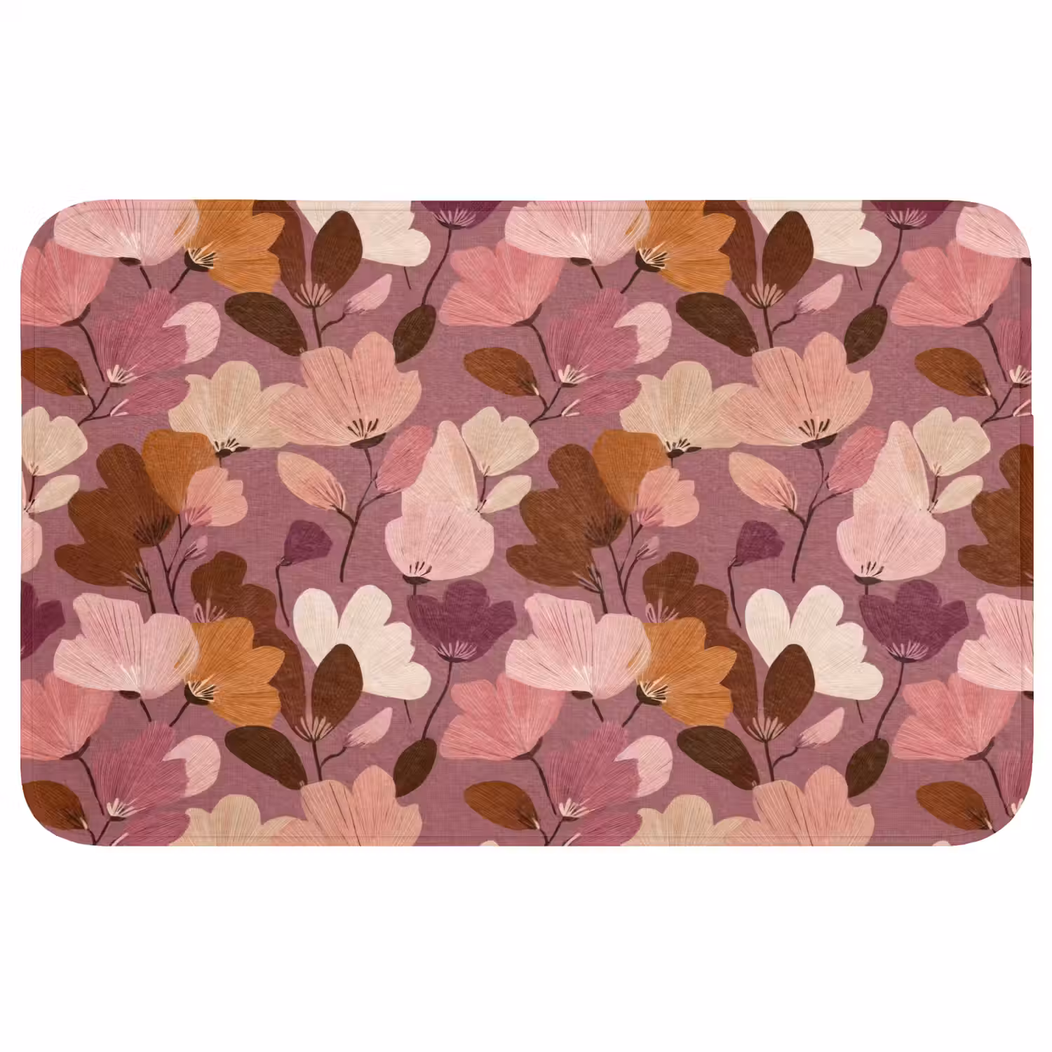Bloem - Patroon - Roze Badmat middel 997 -3d
