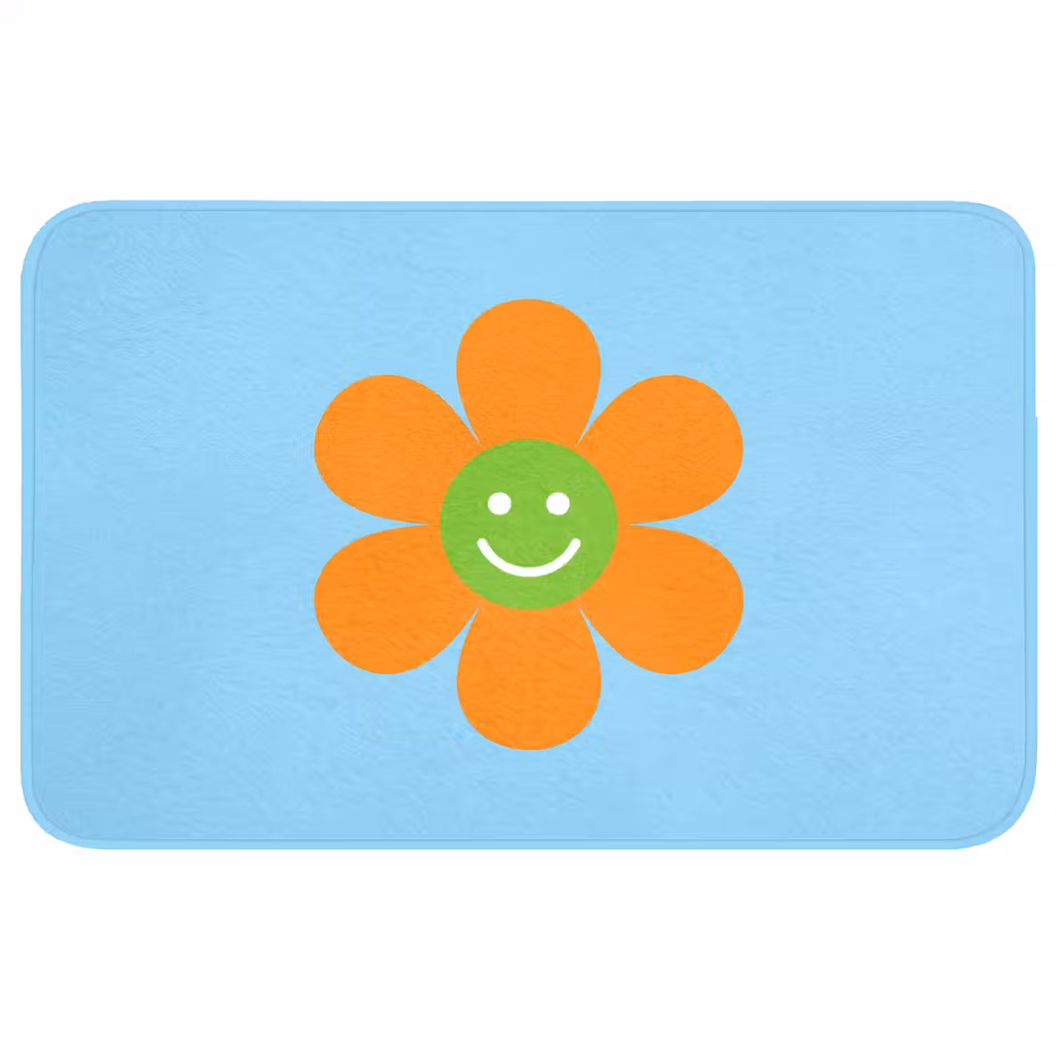 Bloem - Smiley - Kleurrijk Badmat middel -3d