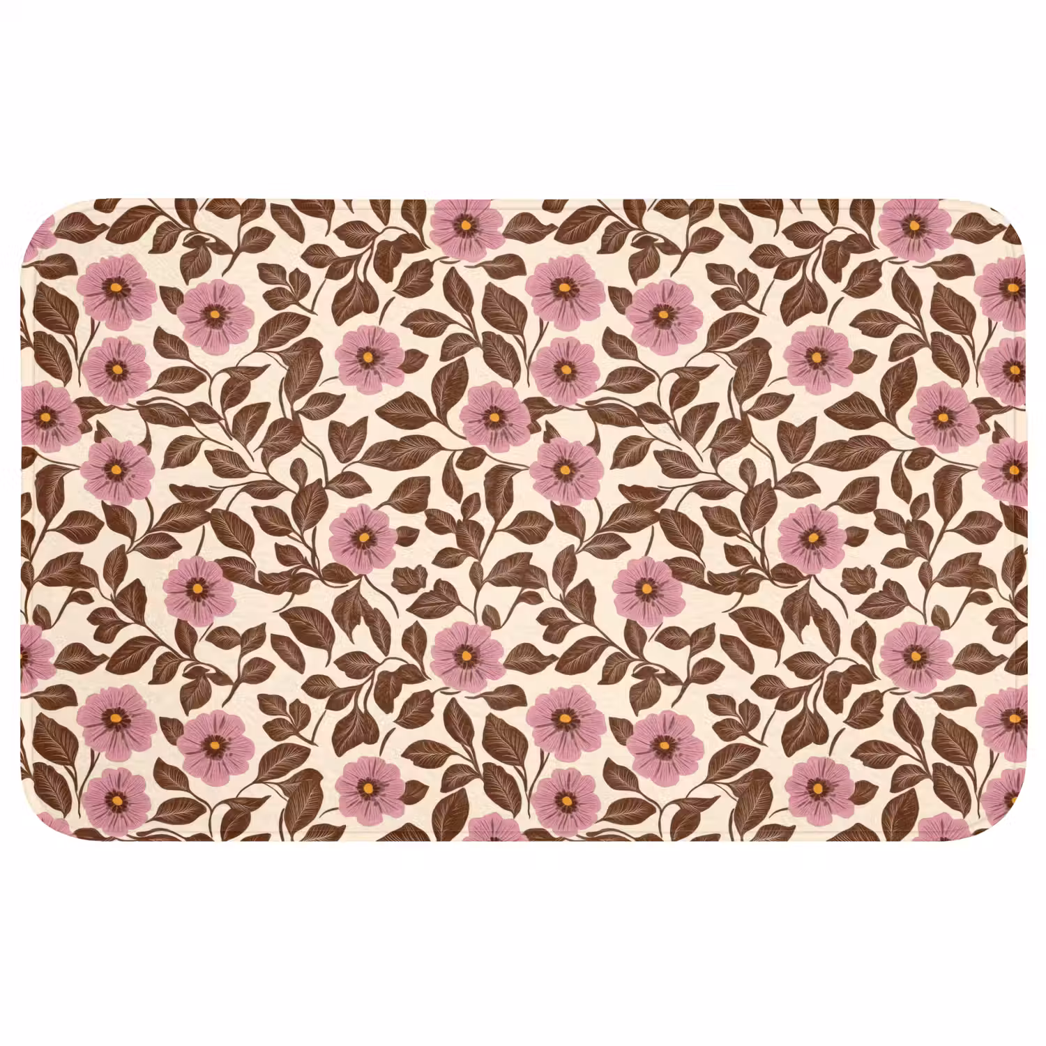 Bloemen - Bladeren - Kleurrijk Badmat middel 997 -3d