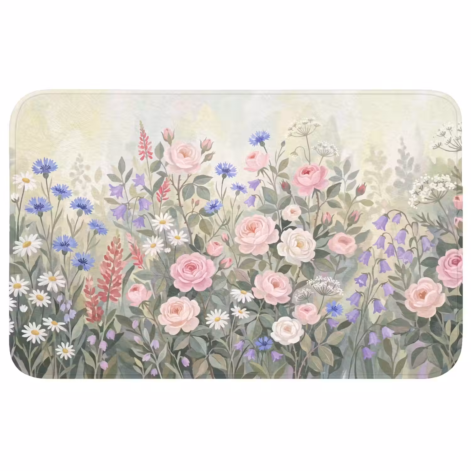 Bloemen - Tuin - Natuur - Kleurrijk Badmat middel -3d