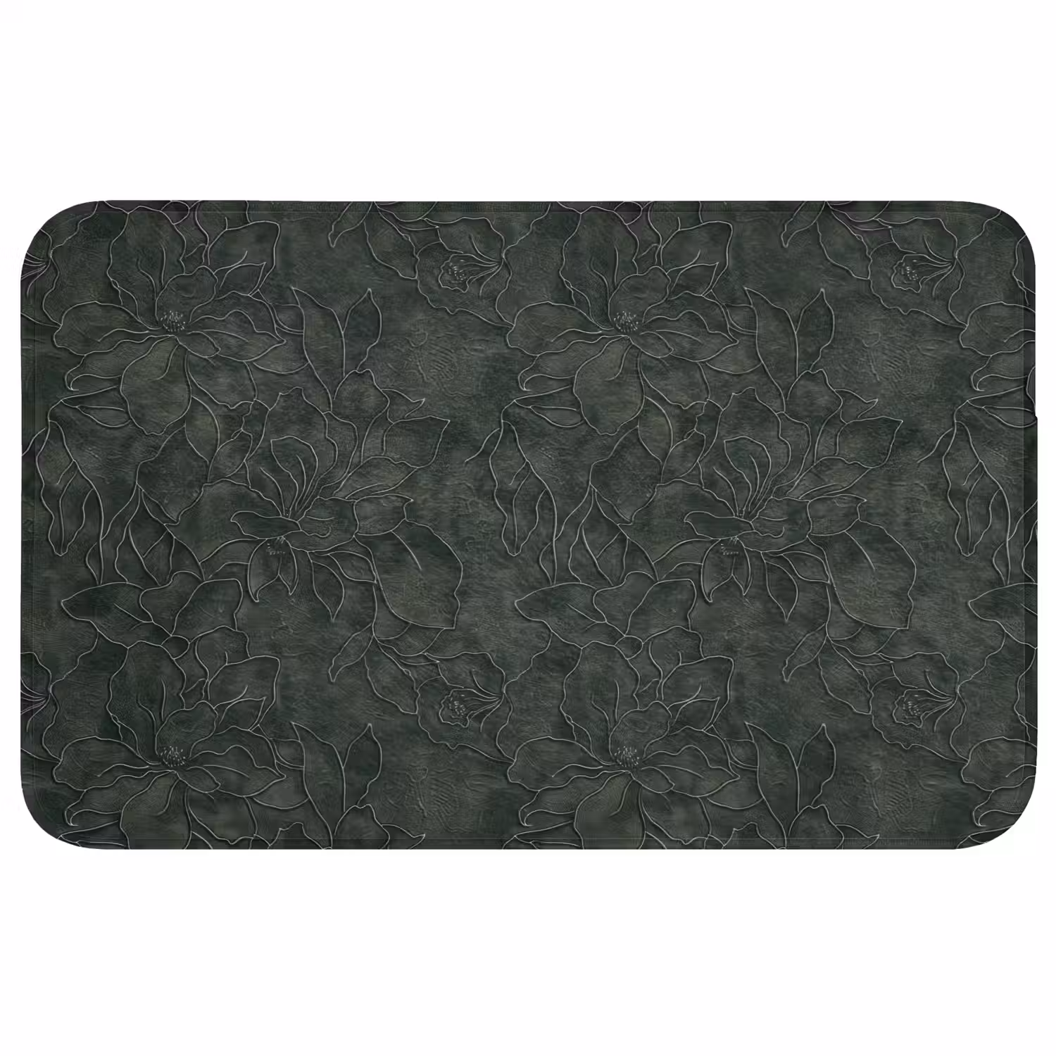 Bloemen - Lijnen - Groen Badmat middel 997 -3d