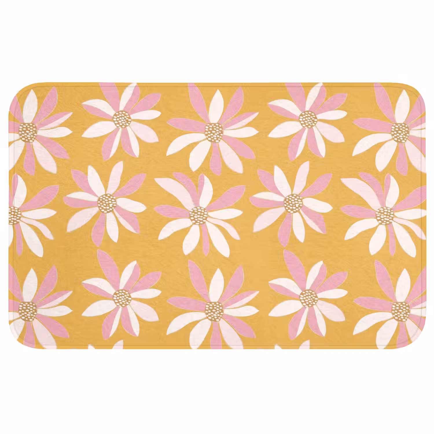 Bloemen - Modern - Geel Badmat middel 997 -3d