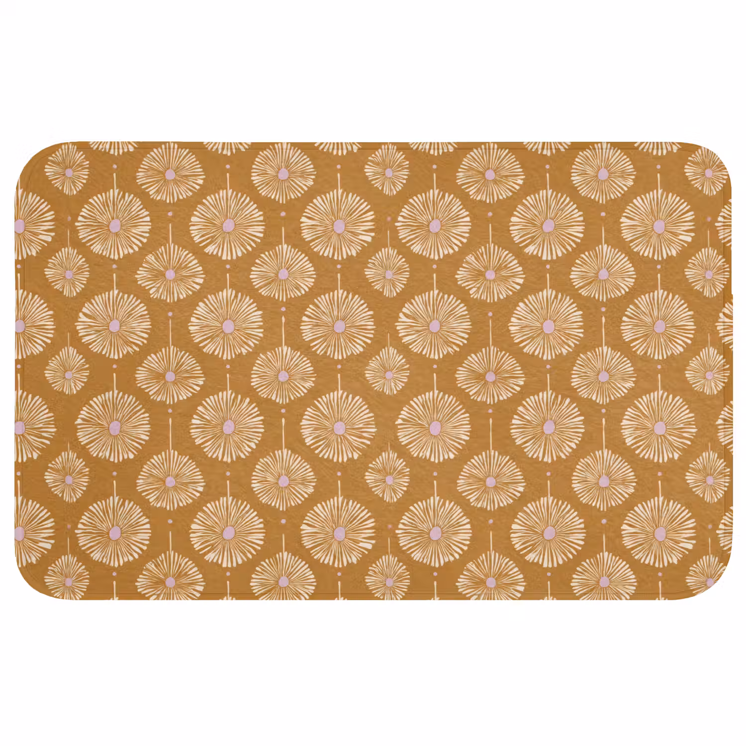 Bloemen - Modern - Oker Badmat middel 997 -3d