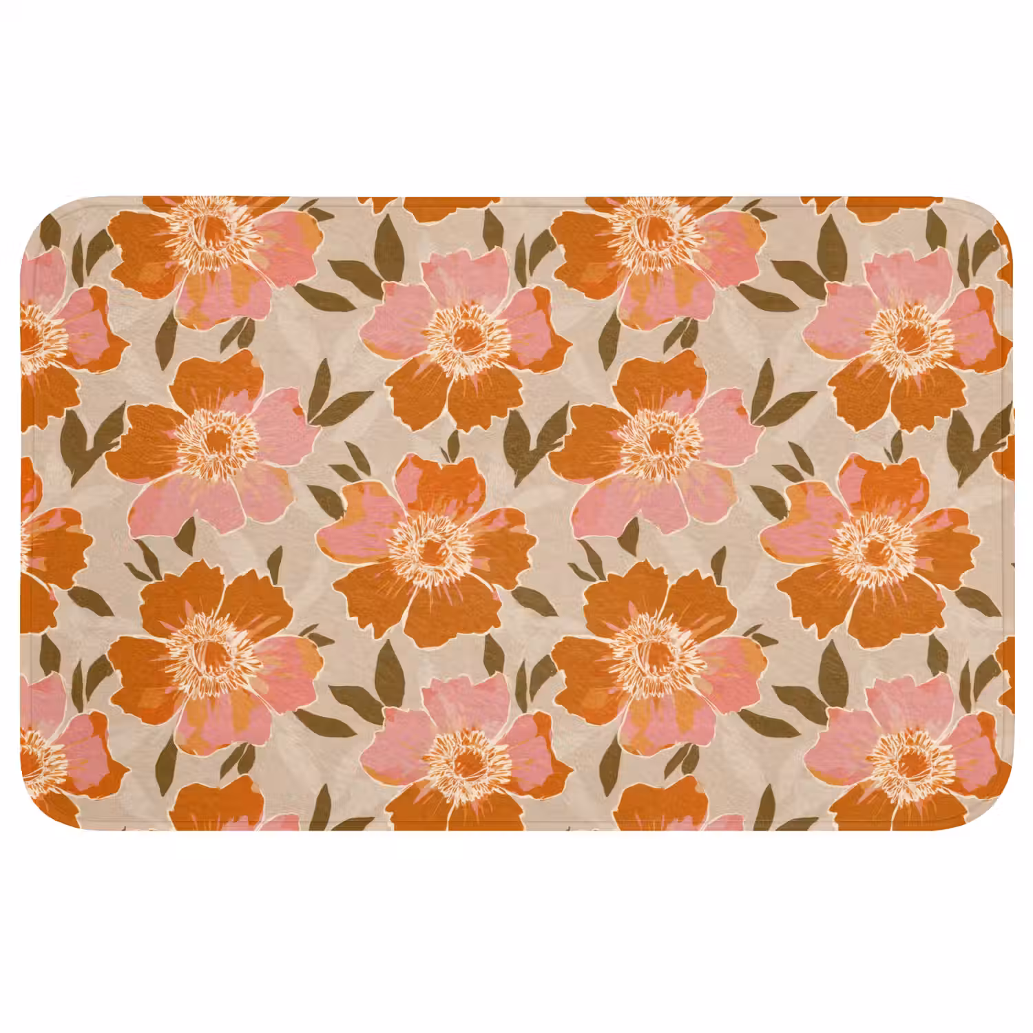 Bloemen - Motief - Retro Badmat middel 997 -3d