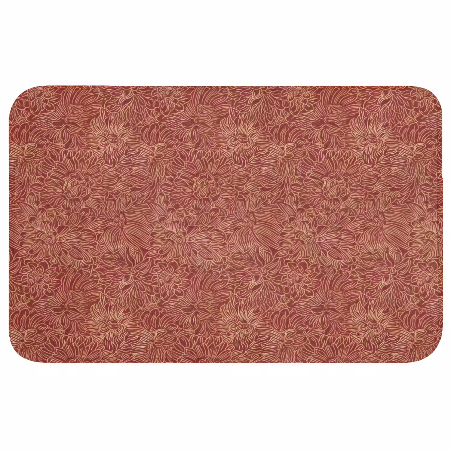Bloemen - Motief - Rood Badmat middel 997 -3d