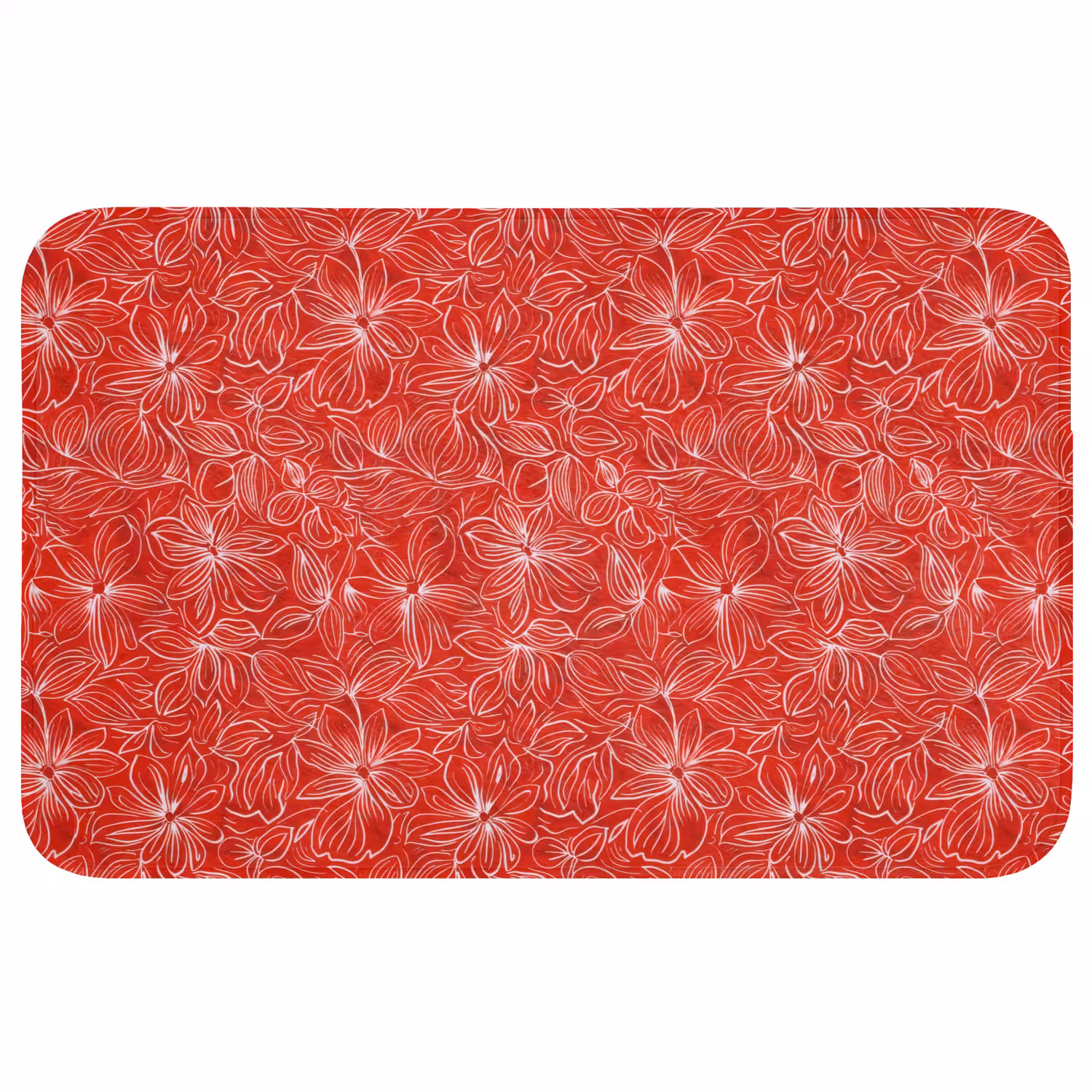 Bloemen - Patroon - Rood Badmat middel 997 -3d