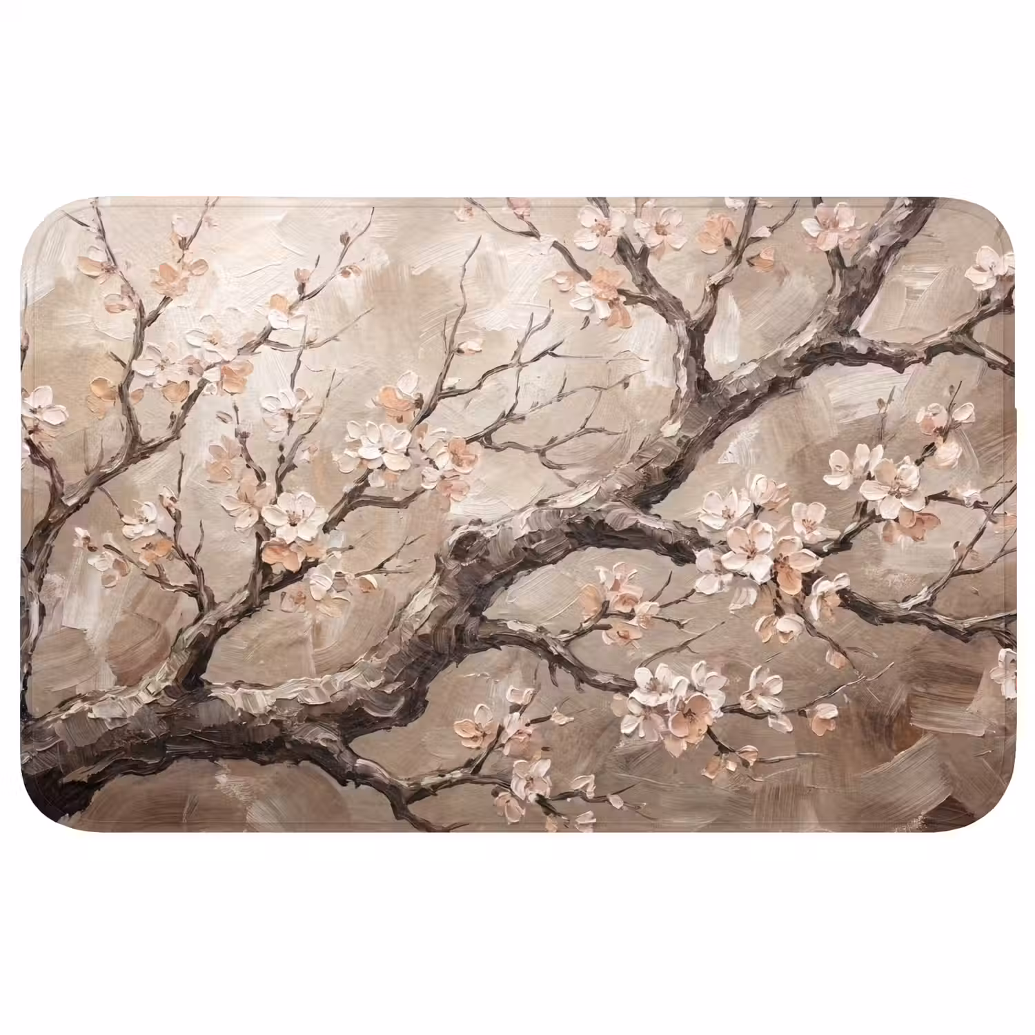 Bloesem - Takken - Schilderij - Beige - Serene Badmat middel -3d