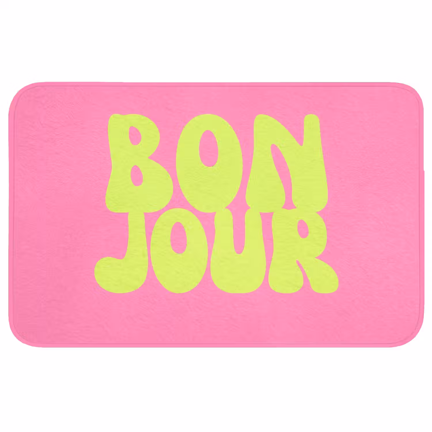 Bonjour - Roze - Fel groen Badmat middel -3d
