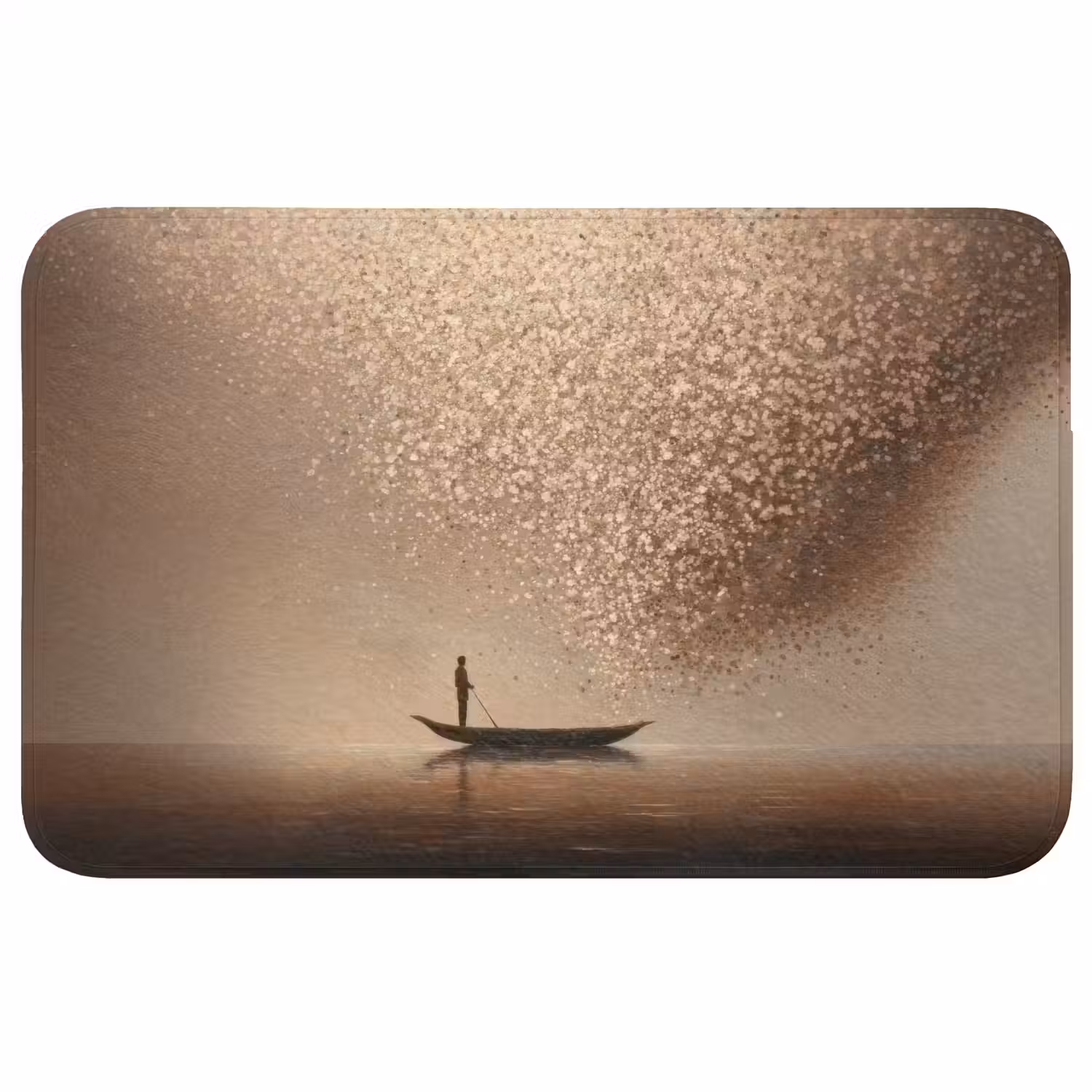 Bootje - Blaadjes - Goud - Water Badmat middel -3d