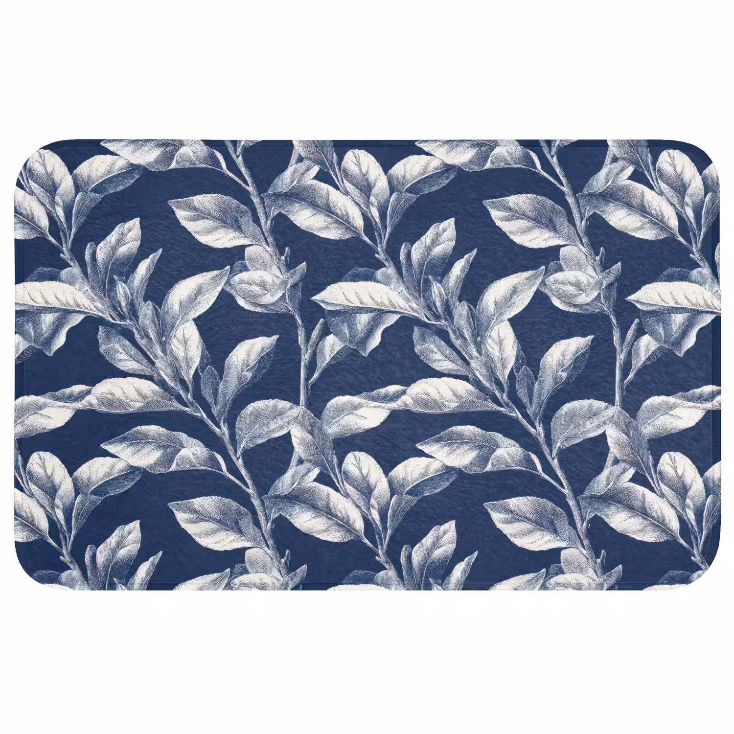 Botanisch - Patroon - Blauw Badmat middel 997 -3d