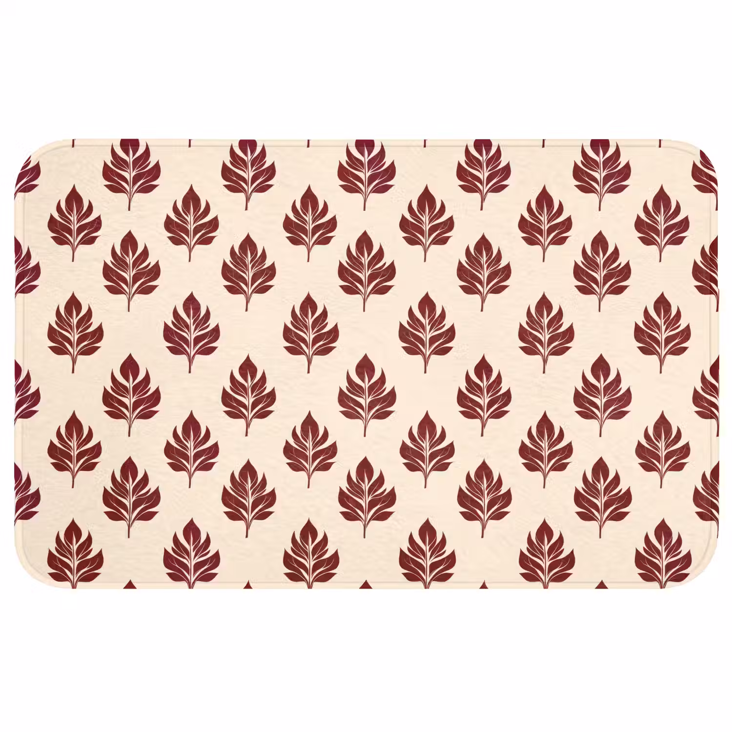 Botanisch - Patroon - Bordeaux Badmat middel 997 -3d