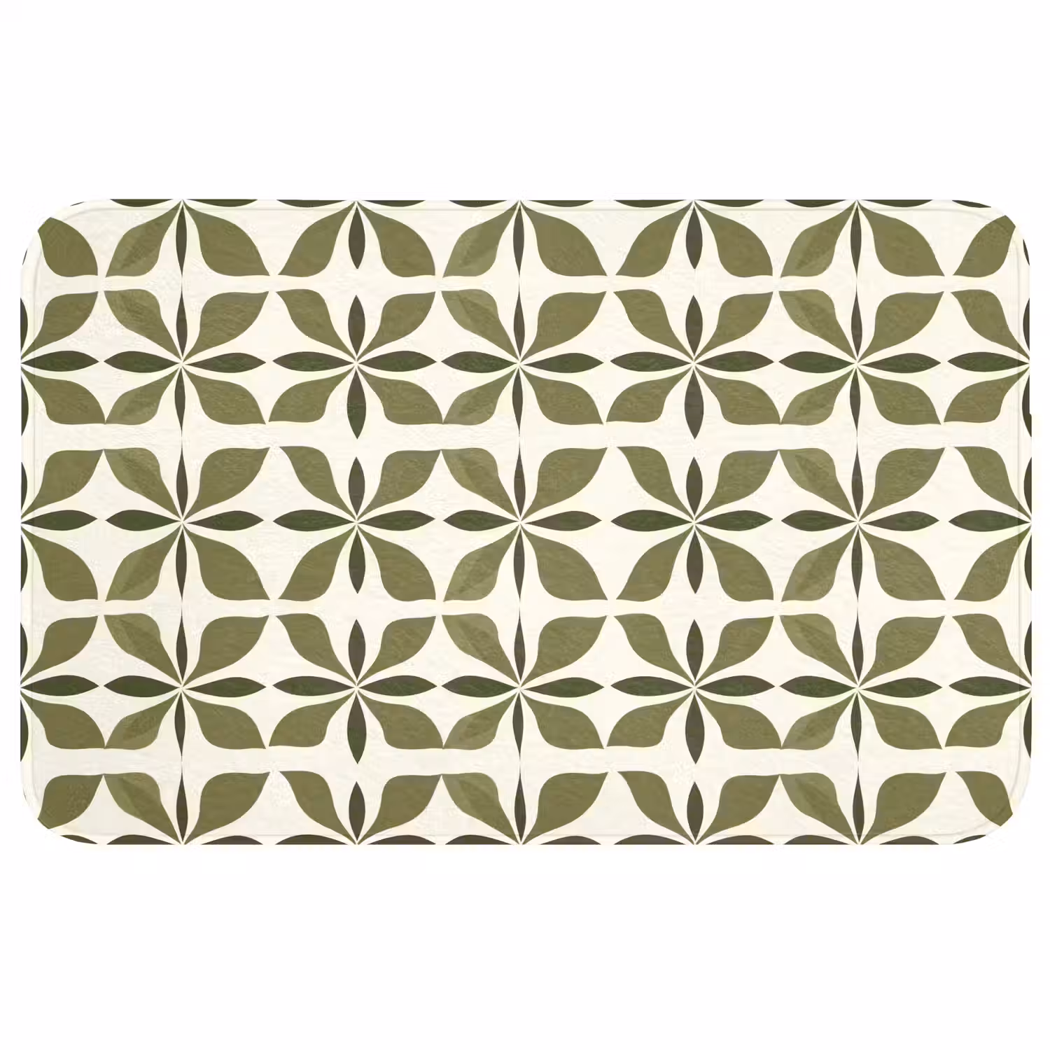 Botanisch - Retro - Groen Badmat middel 997 -3d
