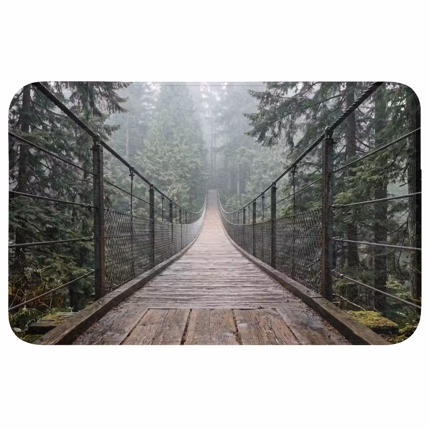 Brug - Bos - Mist - Natuur Badmat middel -3d