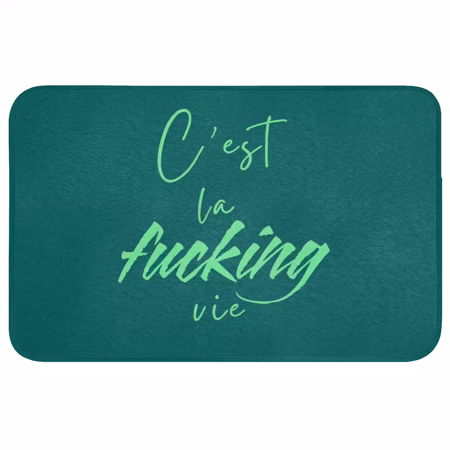 c'est la fucking vie - Groen - Handgeschreven Badmat middel -3d