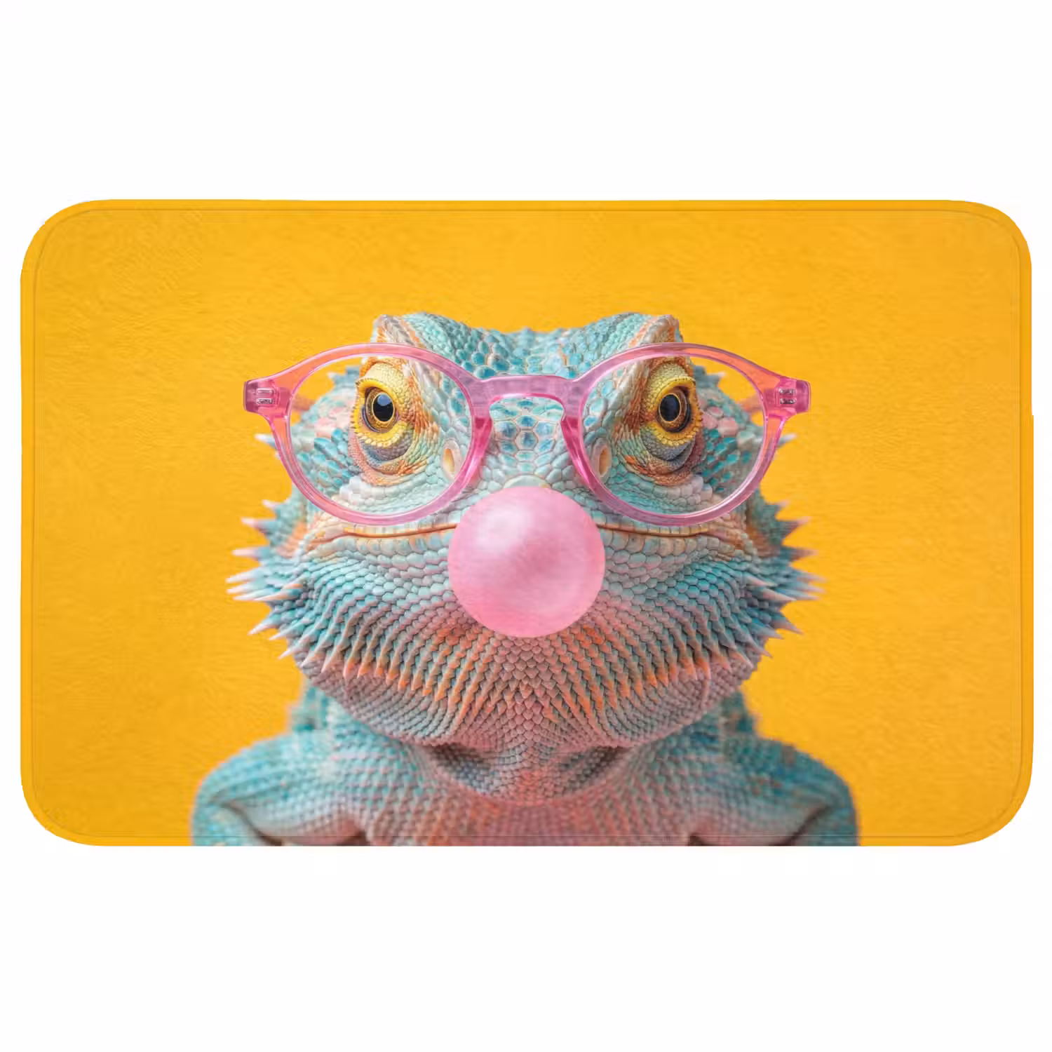Kameleon - Kauwgom - Kleurrijk Badmat middel -3d