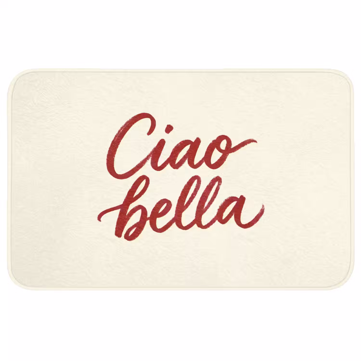 Ciao bella - Rood - Wit - Minimalistisch Badmat middel -3d