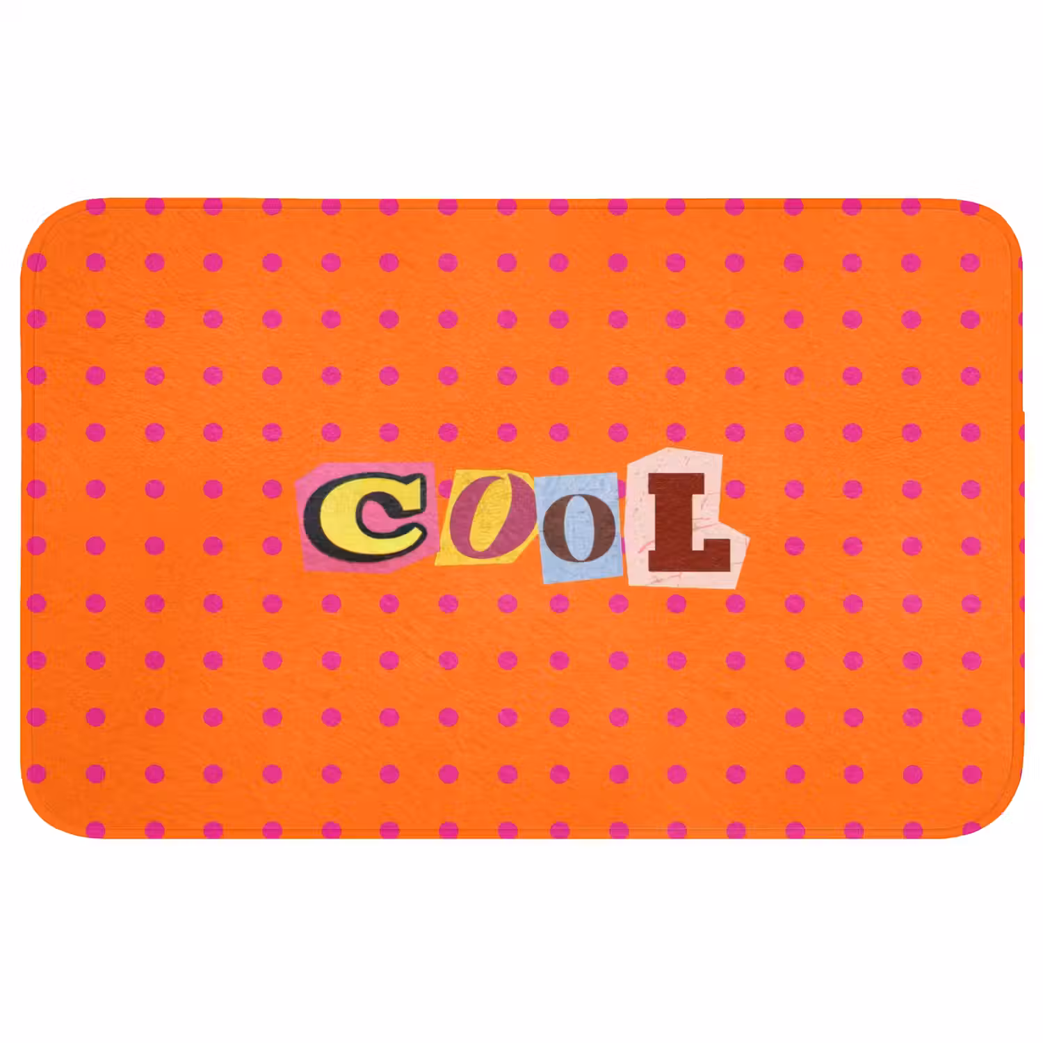 Cool - Stippen - Oranje Badmat middel -3d