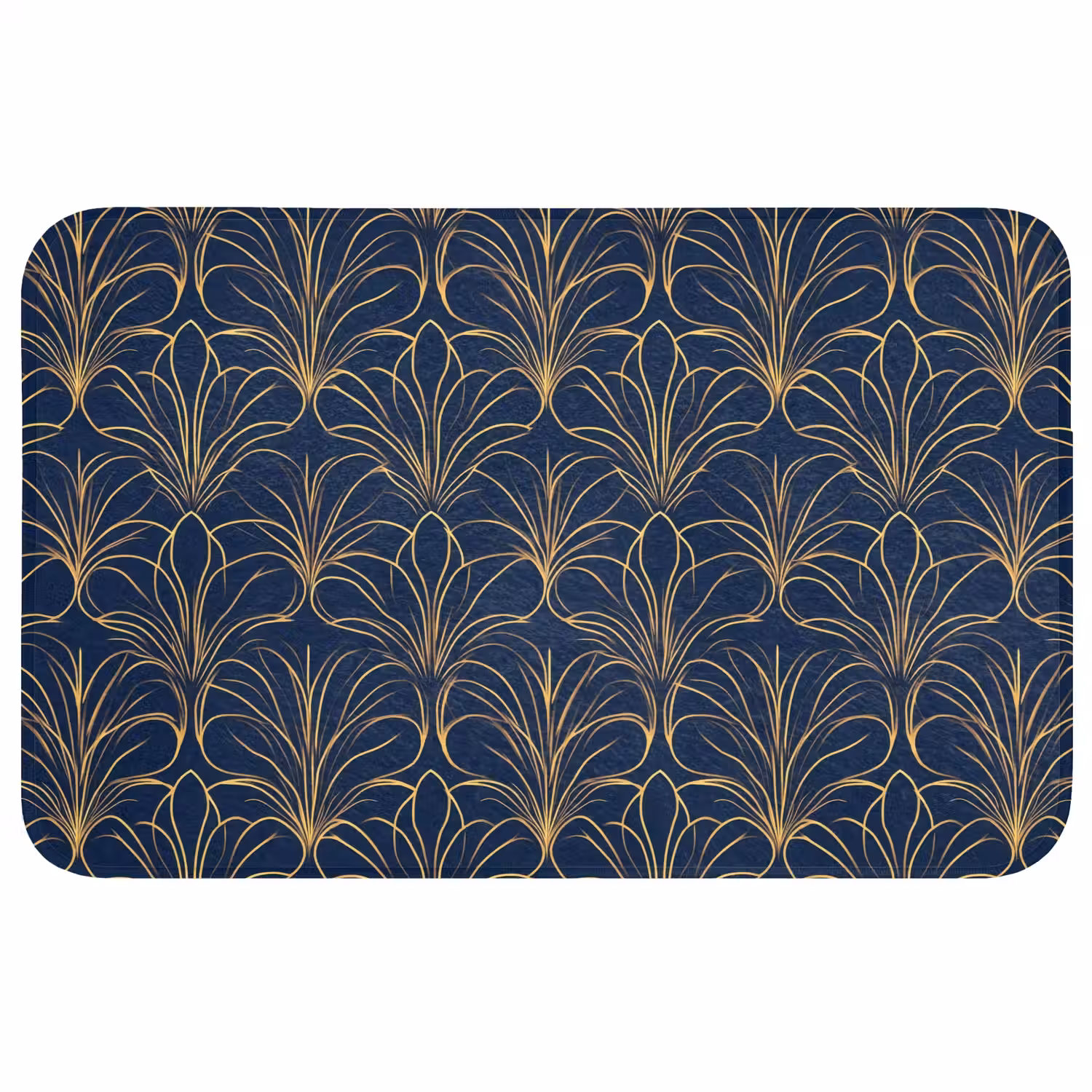 Deco - Waaier - Blauw Badmat middel 997 -3d
