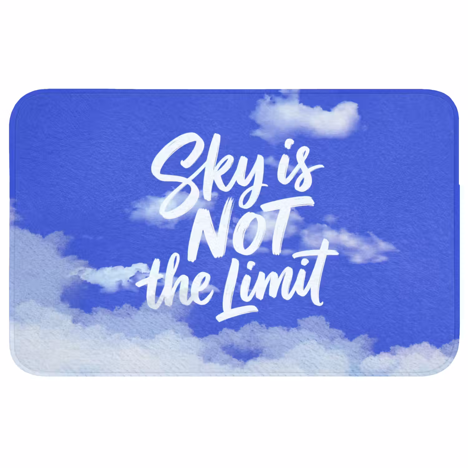 Sky is not the limit - Blauwe lucht - Wolken Badmat middel -3d