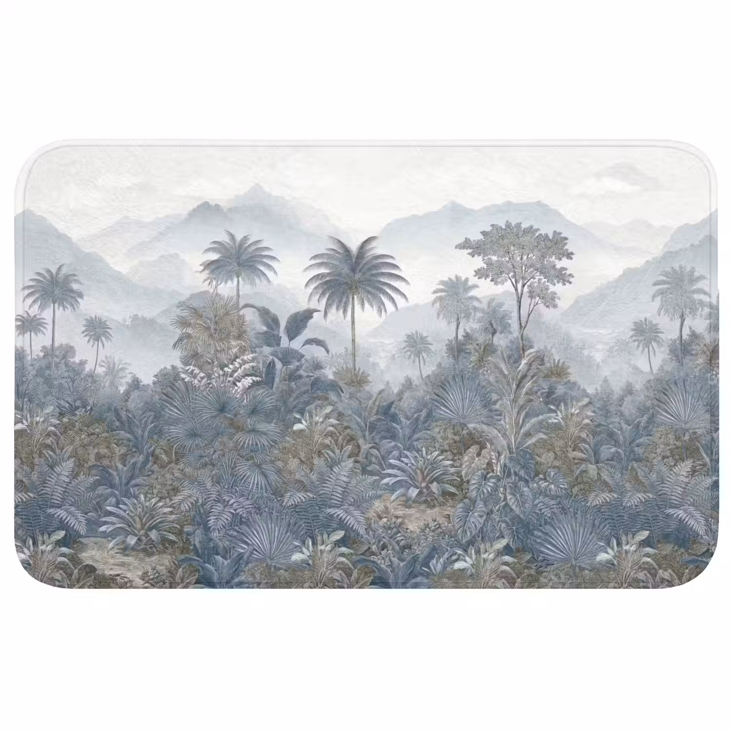 Jungle - Landschap - Blauw Badmat middel -3d