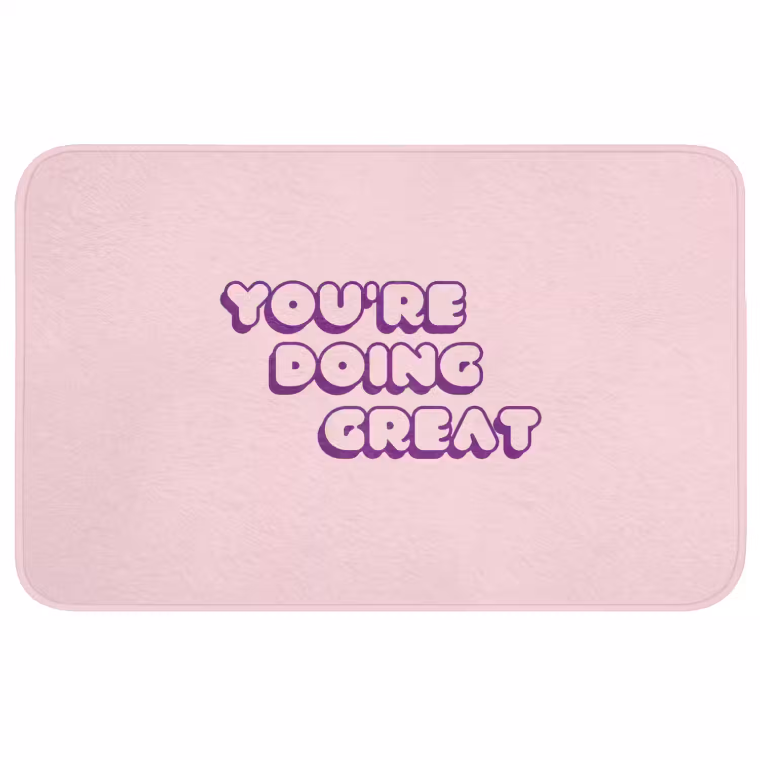 You're doing great - Roze - Bubble letters Badmat middel -3d