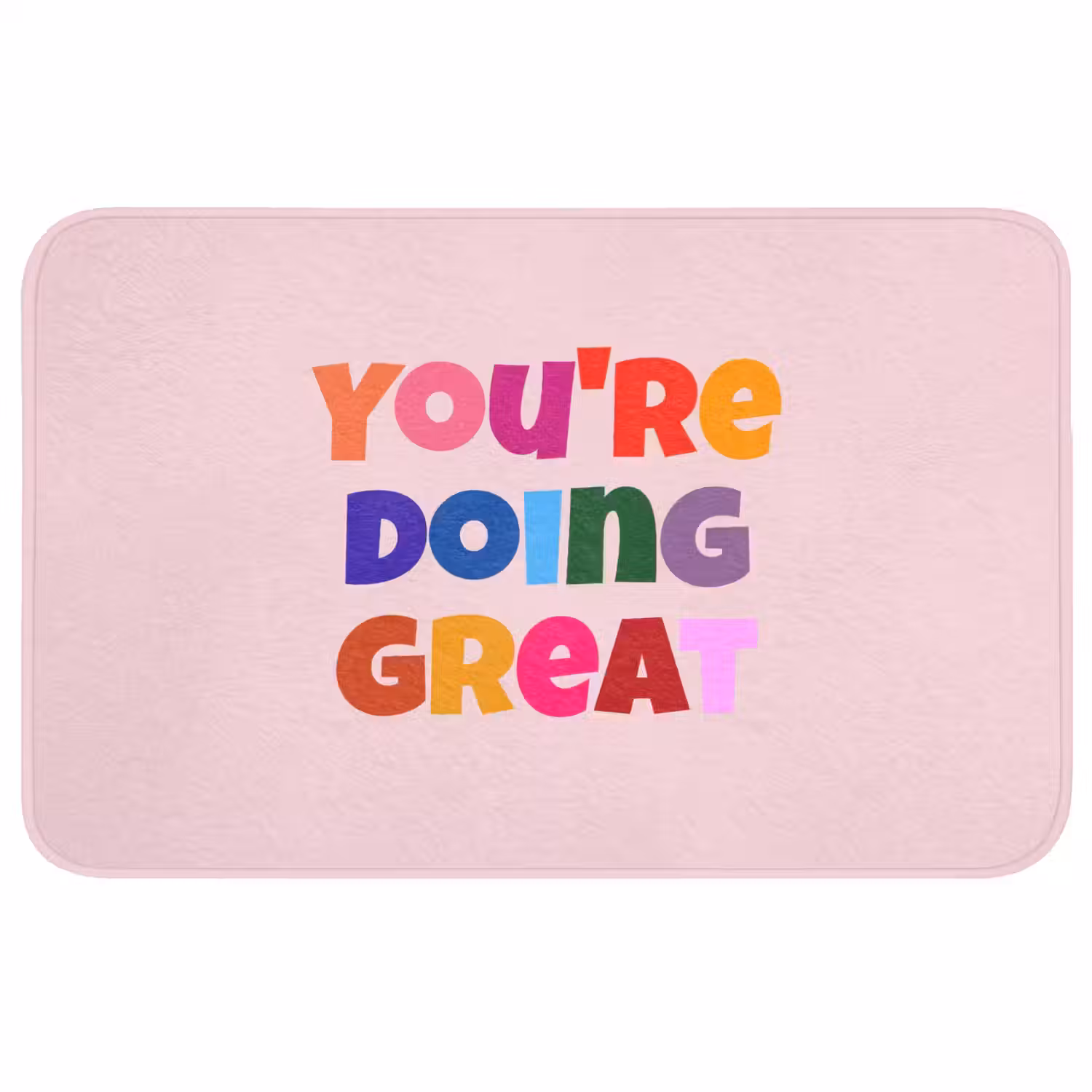 You're doing great - Roze - Kleurrijk Badmat middel -3d