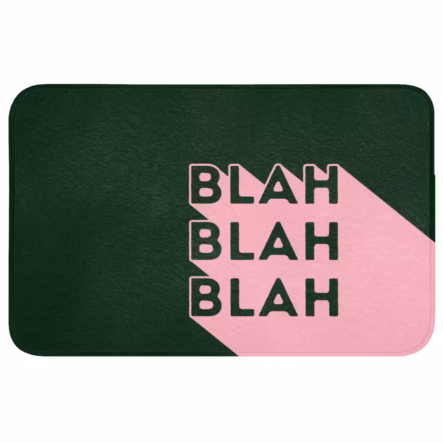 Donkergroen - Tekst - Schaduw - Grafisch Badmat middel -3d