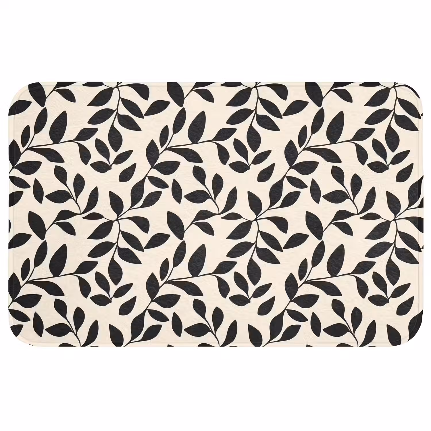 Elegant - Patroon - Zwart - Beige Badmat middel 997 -3d