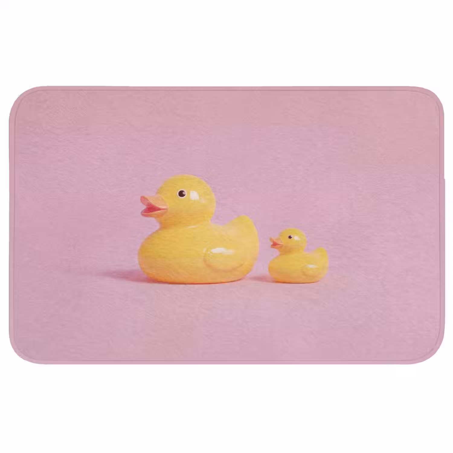 Eendjes - Vrolijk - Roze Badmat middel -3d