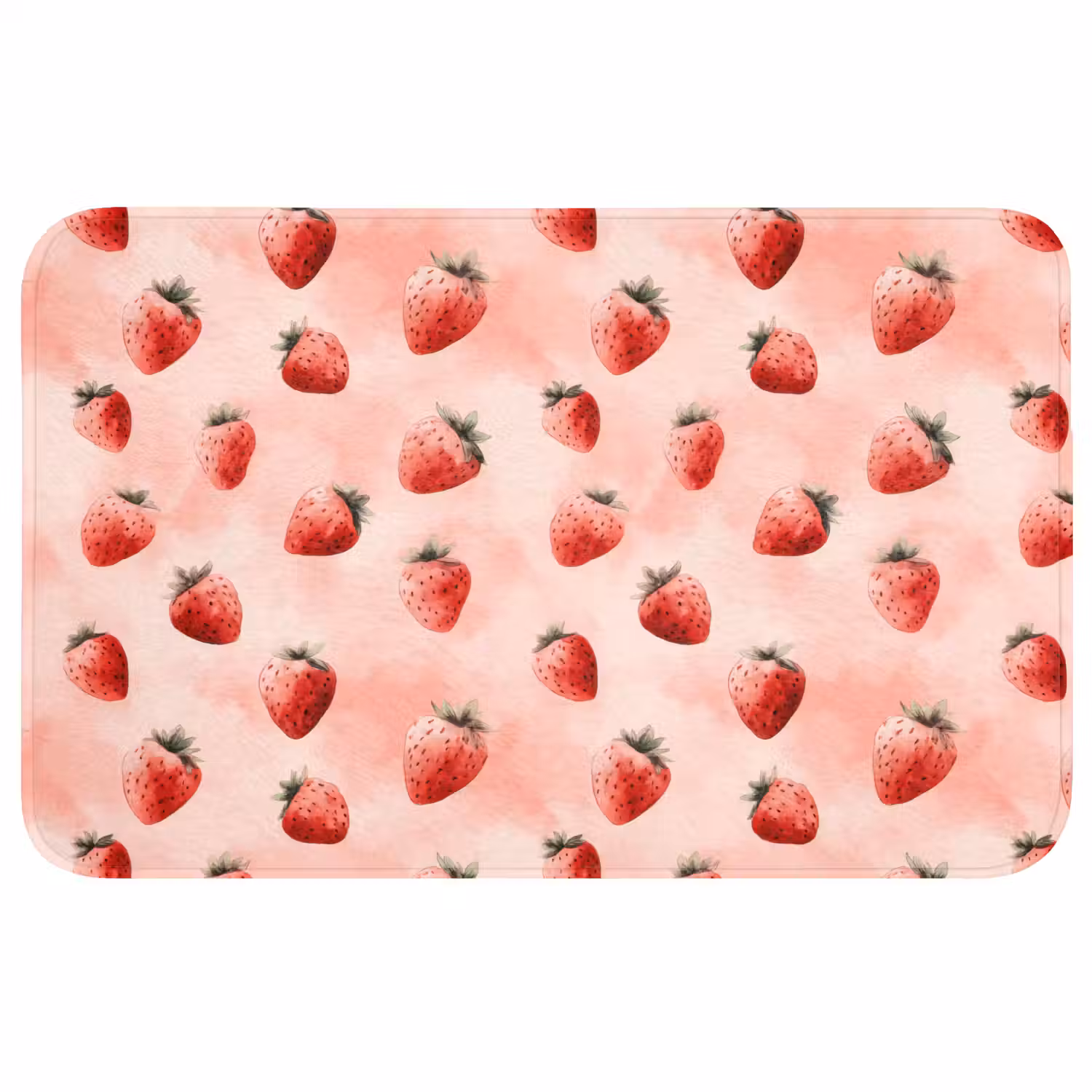 Aardbei - Patroon - Roze Badmat middel 997 -3d