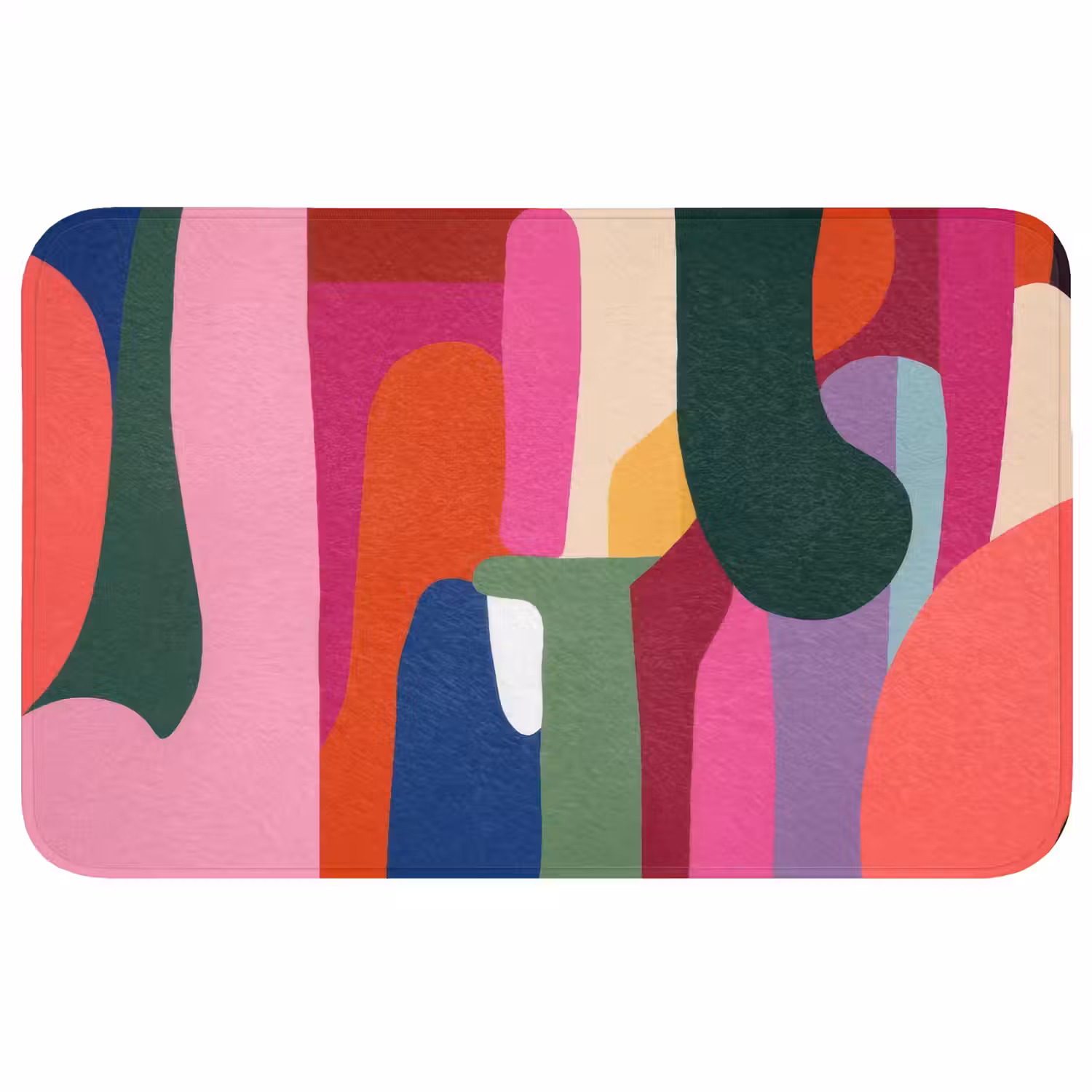 Kleurvakken - Recht - Rond - Abstract Badmat middel -3d