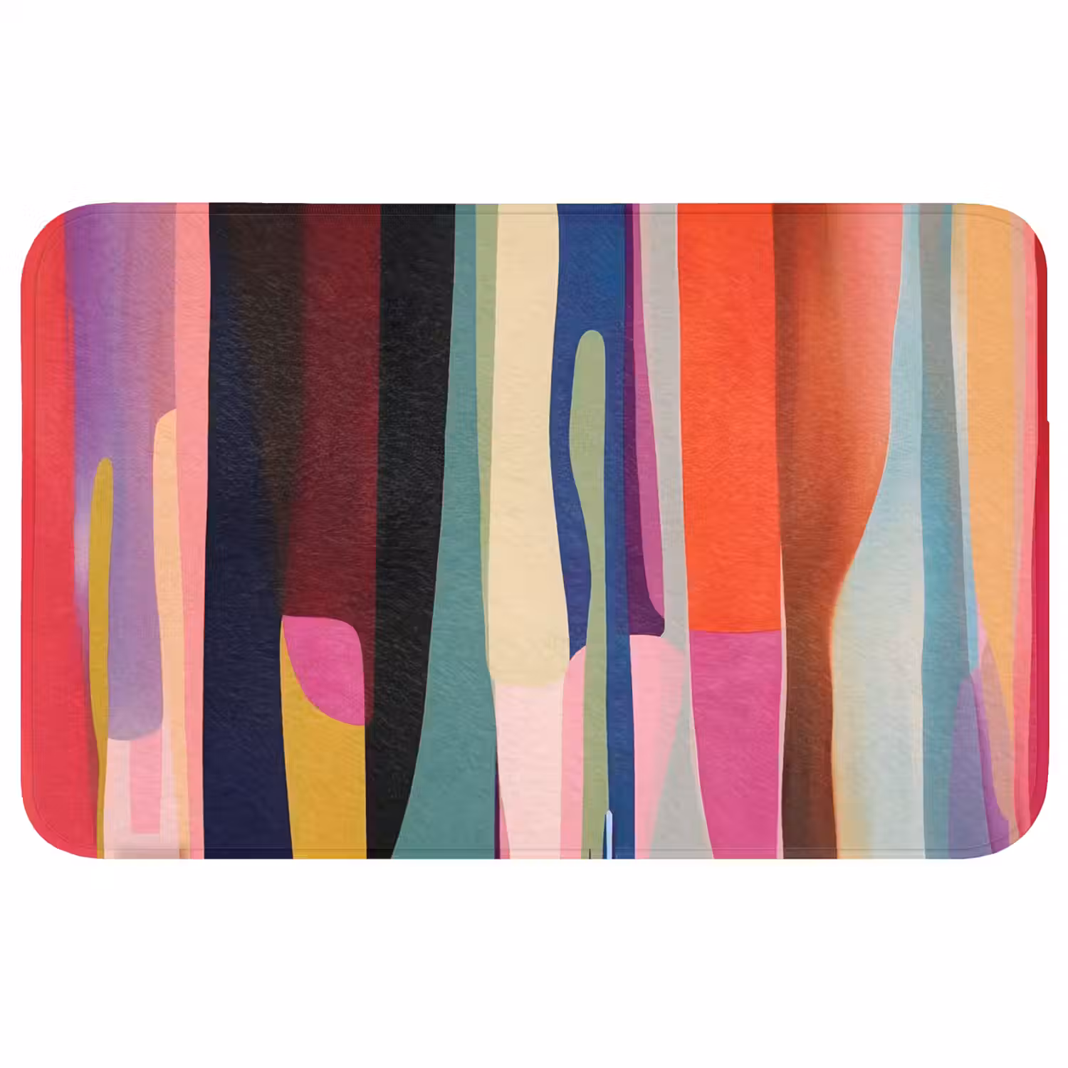 Kleurbanen - Verticaal - Kleurrijk Badmat middel -3d
