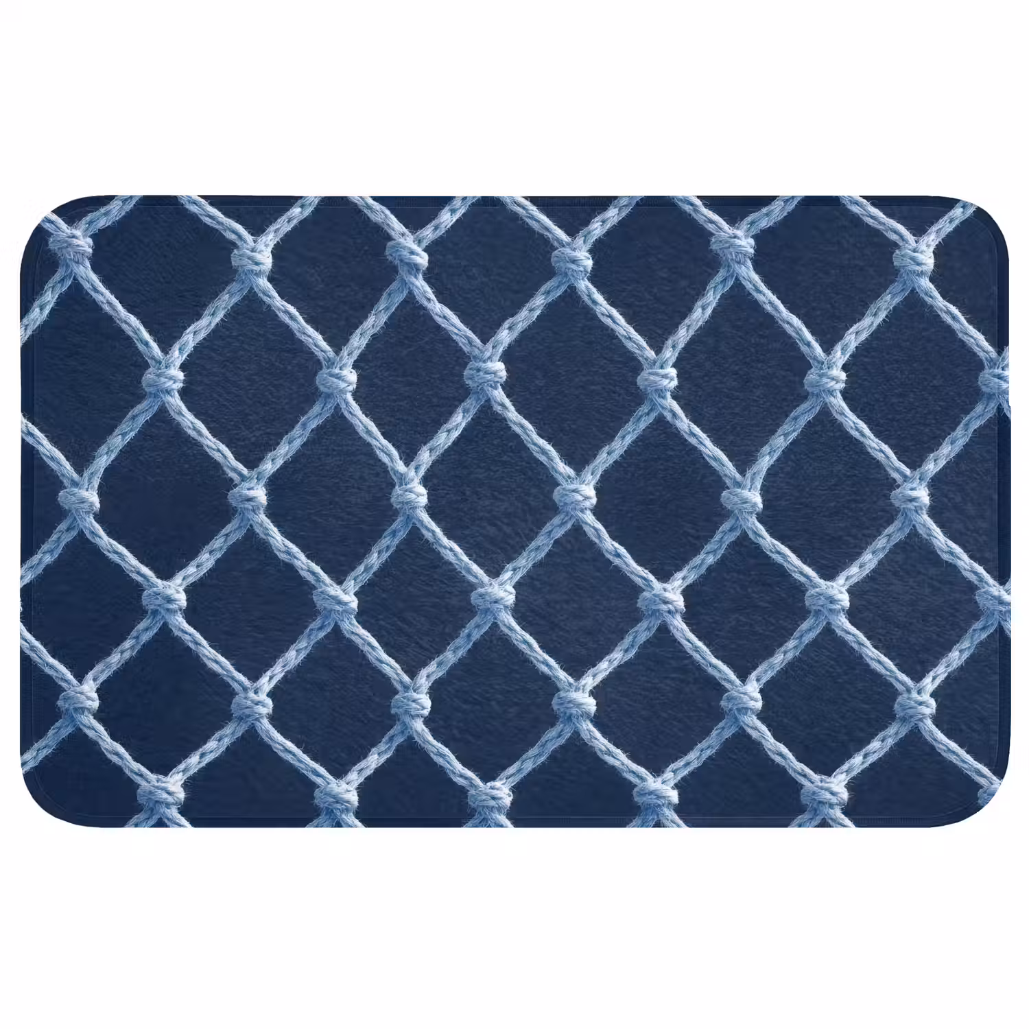Visnet - Touw - Patroon - Marineblauw Badmat middel 997 -3d