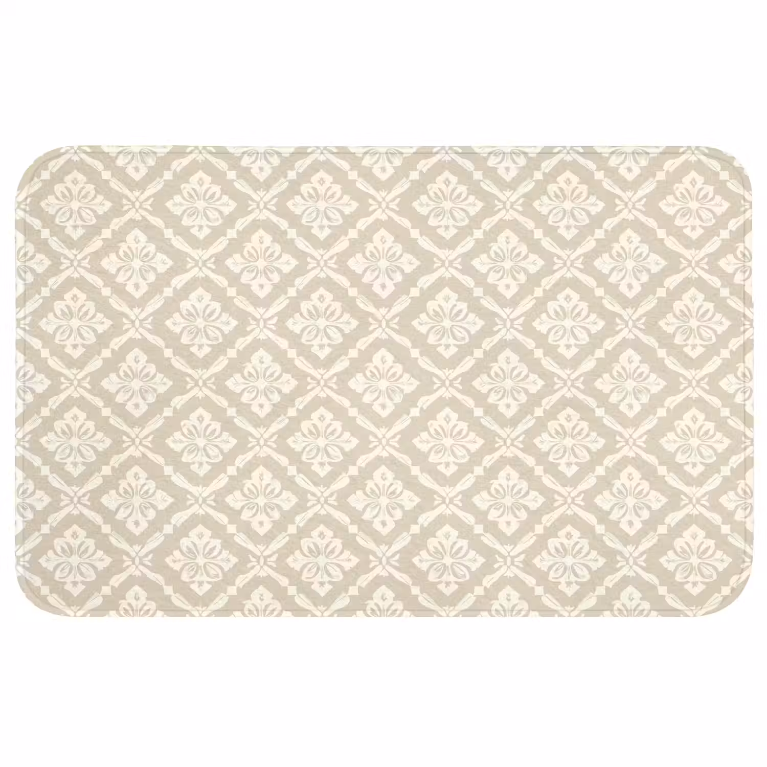 Floraal - Ornament - Beige Badmat middel 997 -3d