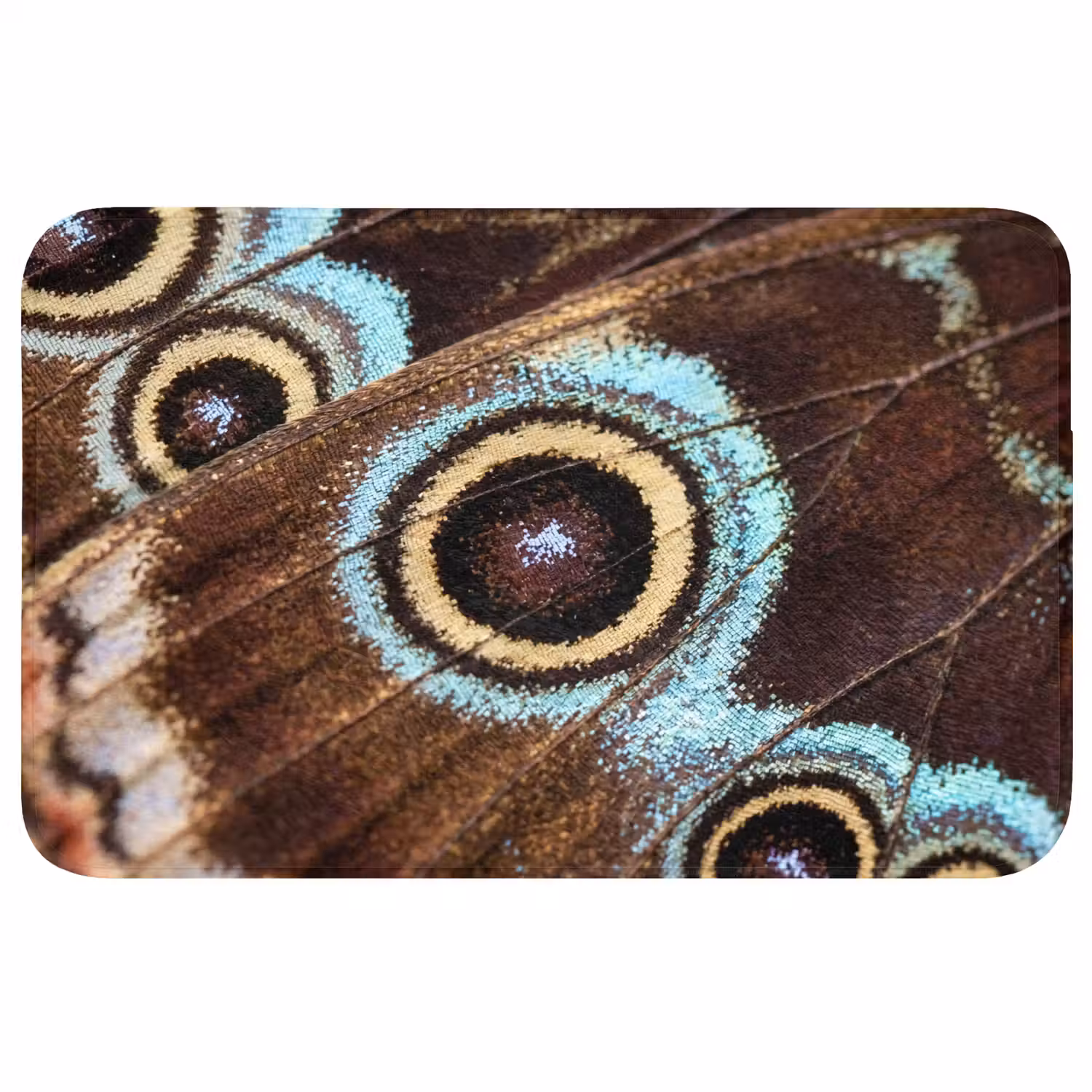 Vleugels - Vlinder - Blauw Badmat middel -3d