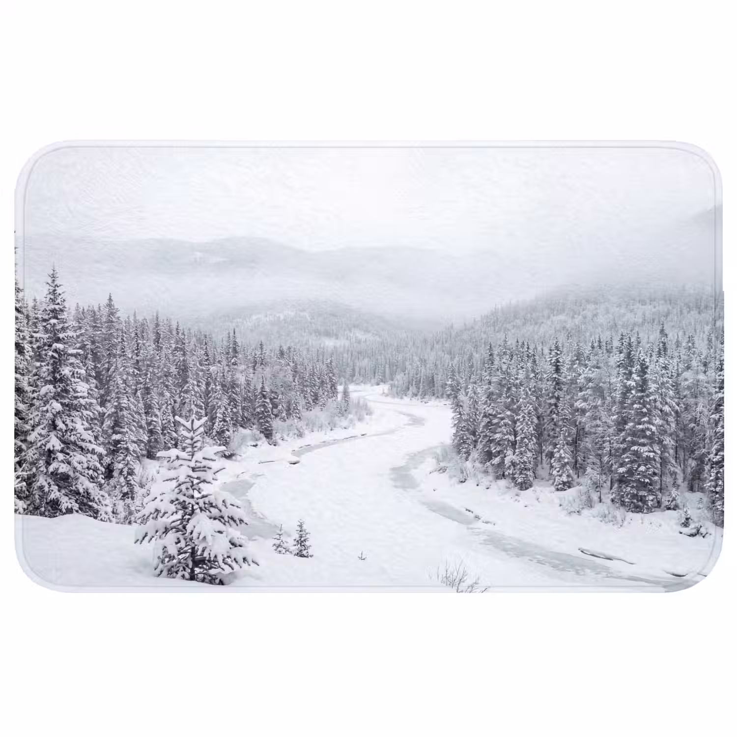 Rivier - Bevroren - Landschap - Winter Badmat middel -3d