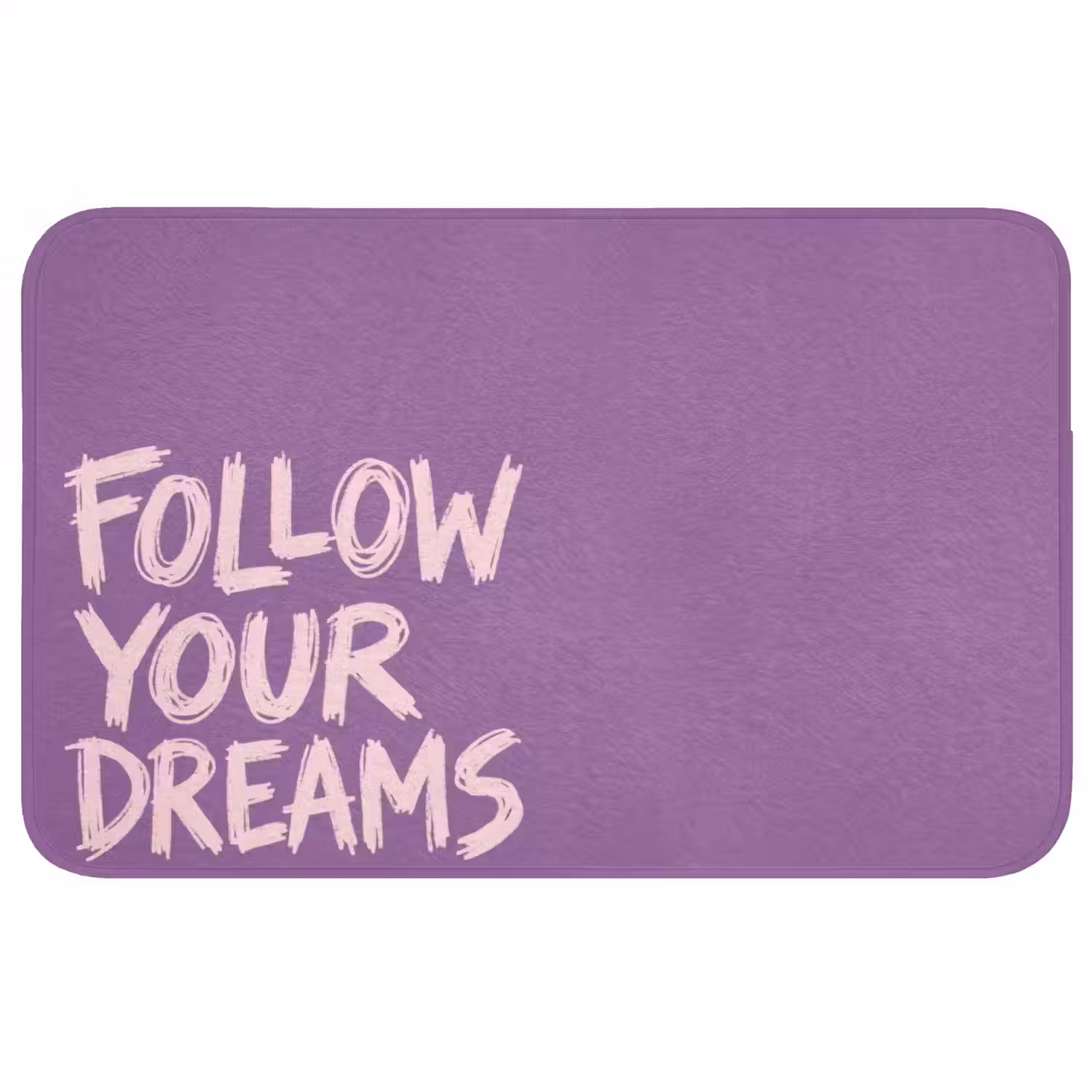 Follow your dreams - Paars - Penseeltextuur Badmat middel -3d