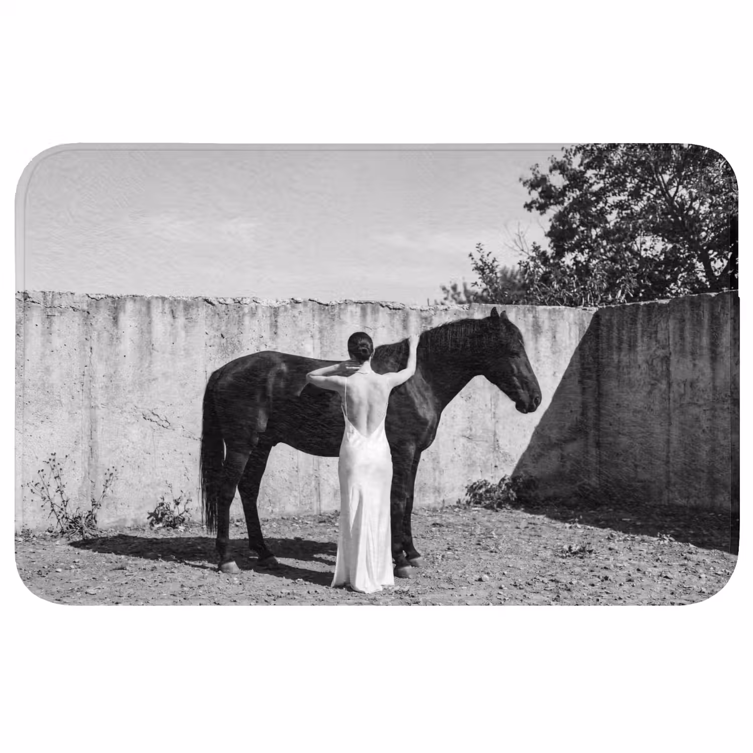 Vrouw - Paard - Artistiek Badmat middel -3d