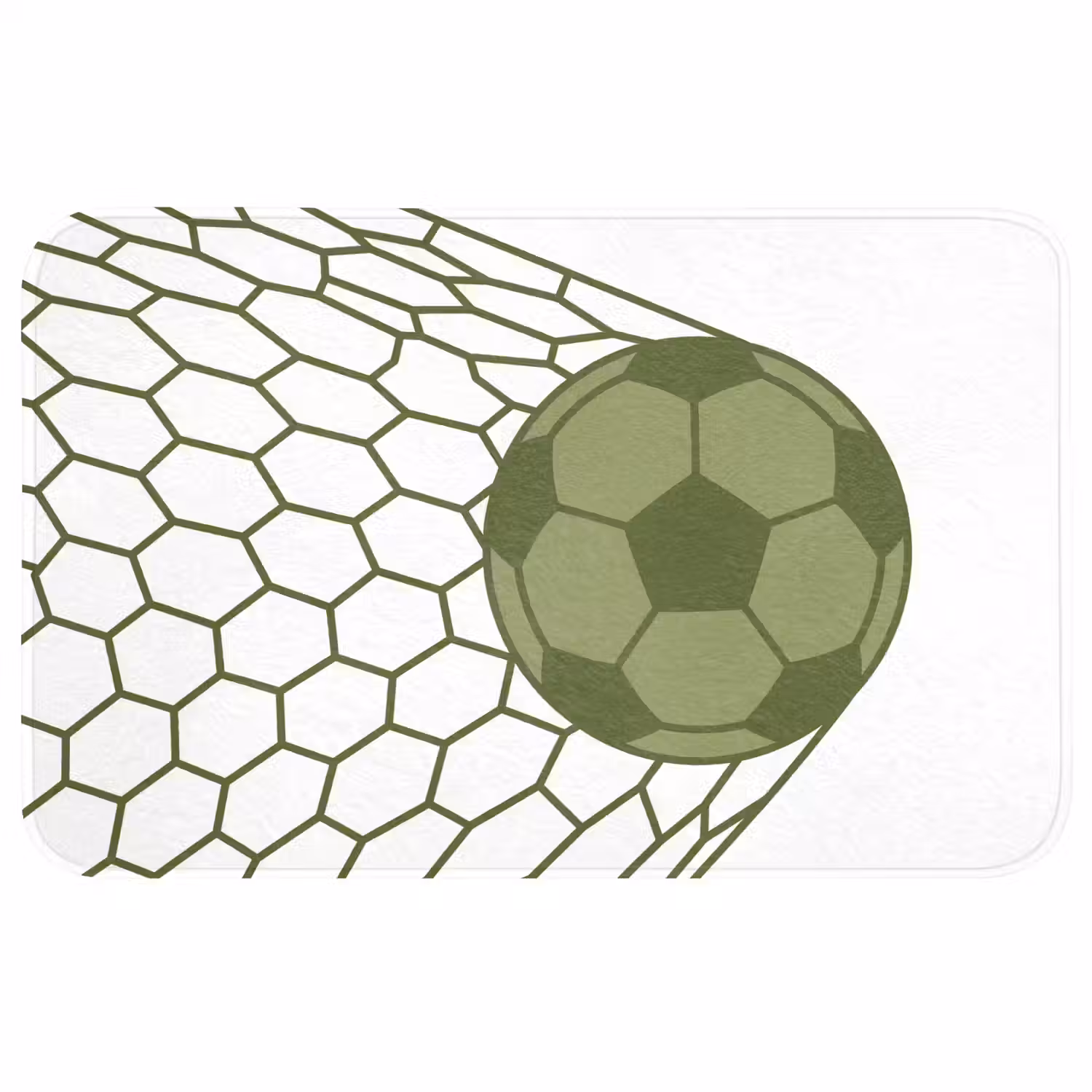 Voetbal - Goal - Sport - Groen Badmat middel -3d
