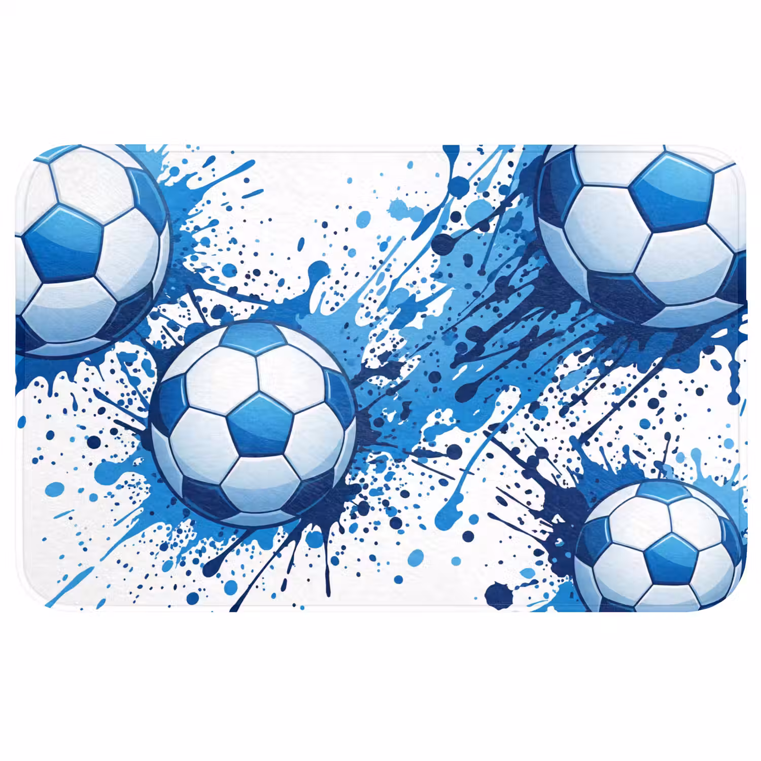 Voetballen - Verf - Sport - Blauw Badmat middel -3d
