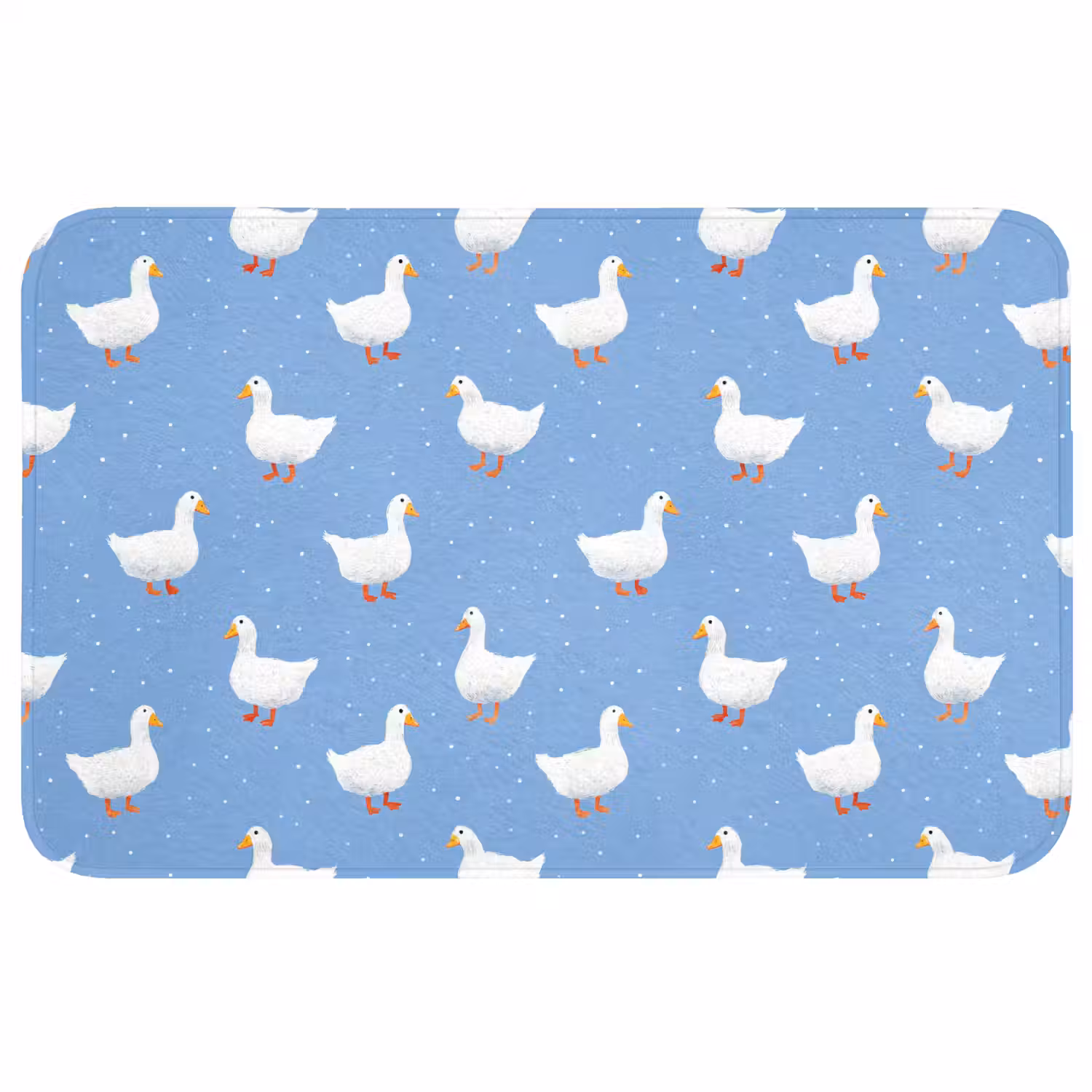 Ganzen - Elegant - Blauw Badmat middel 997 -3d