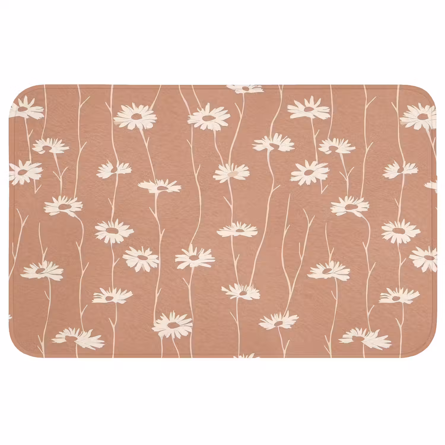 Madeliefjes - Subtiel - Terracotta Badmat middel 997 -3d