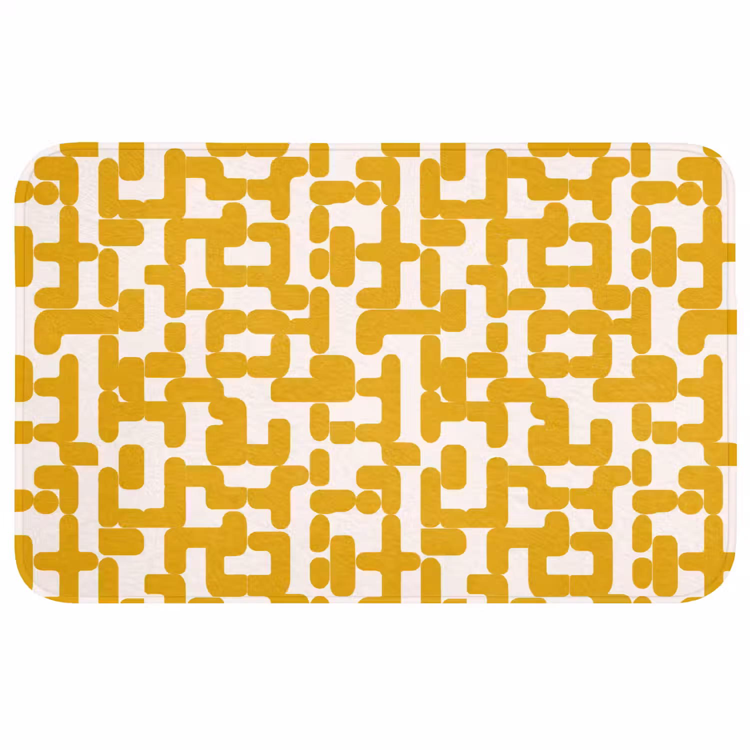 Geel - Beige - Patroon Badmat middel 997 -3d