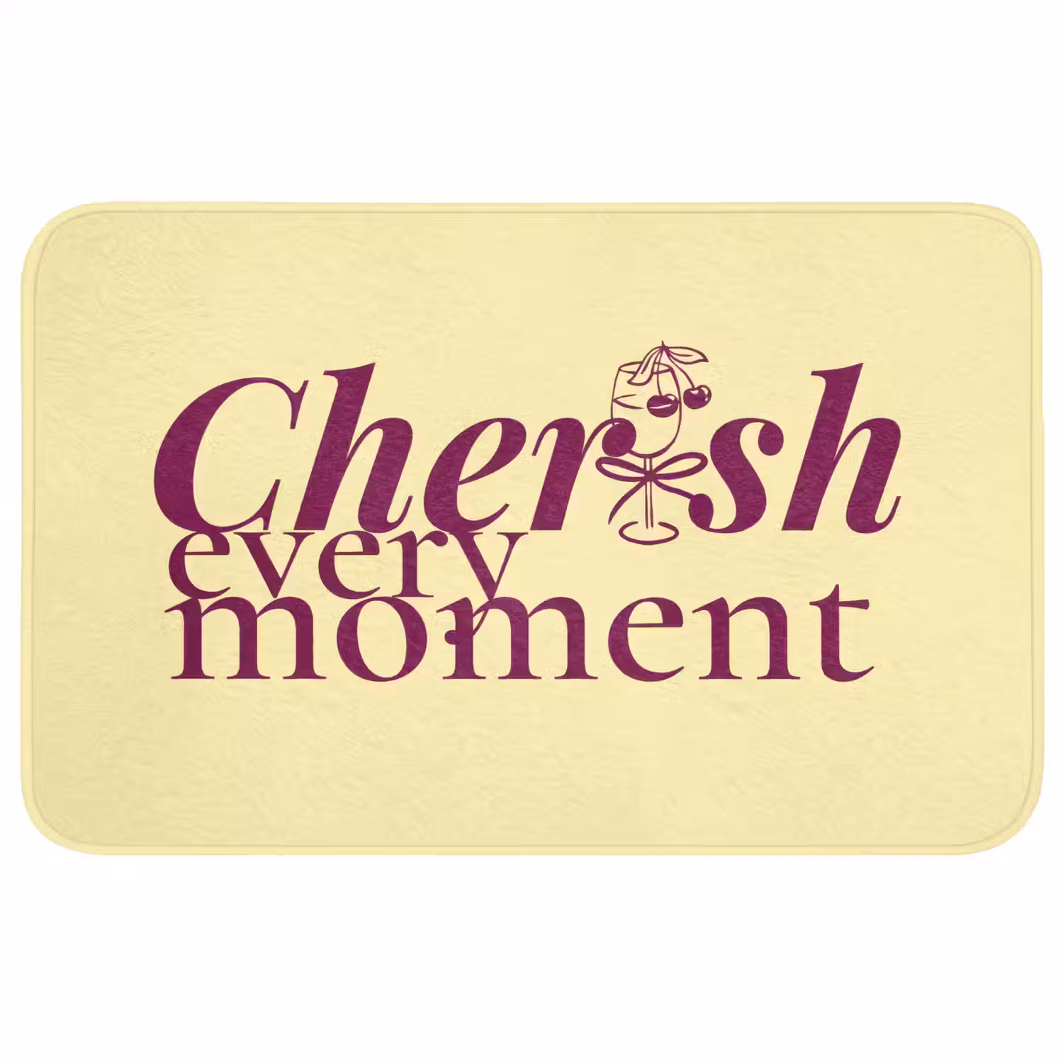 Cherish every moment - Cocktailglas - Geel Badmat middel -3d